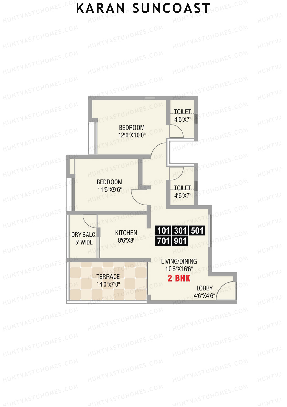 Karan Suncoast Tower B Unit 1 Floor Plan