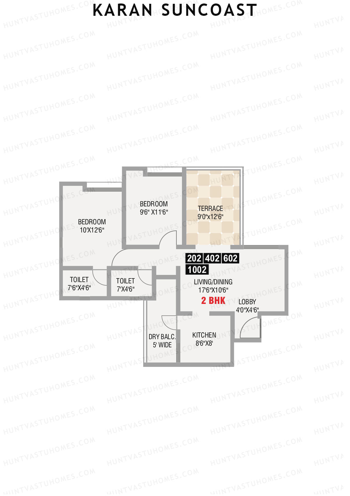 Karan Suncoast Tower B Unit 2 Floor Plan