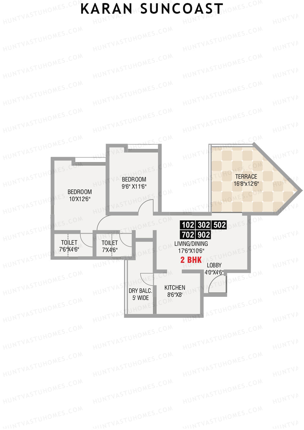 Karan Suncoast Tower B Unit 2 Floor Plan