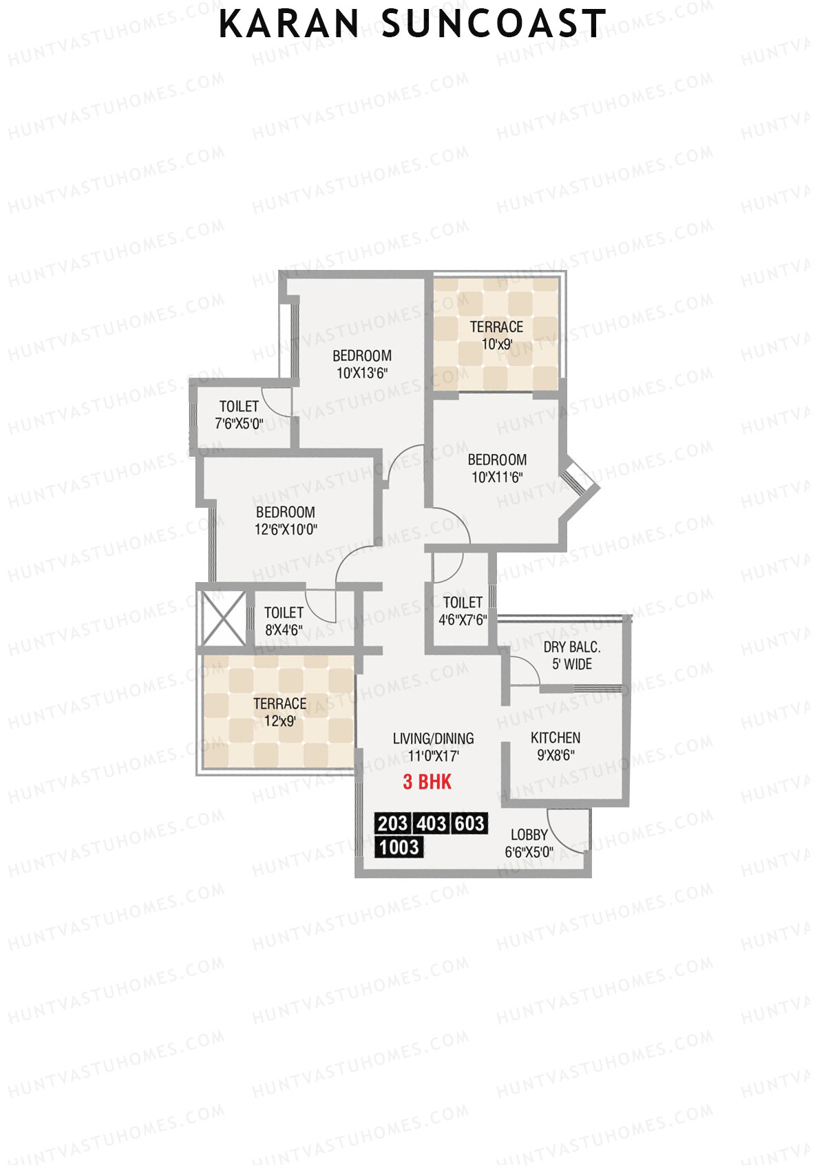 Karan Suncoast Tower B Unit 3 Floor Plan