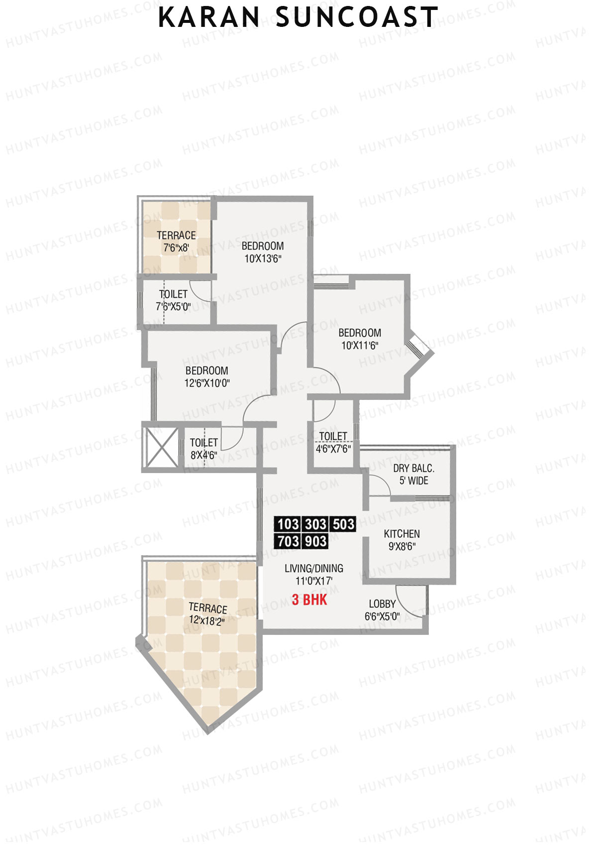 Karan Suncoast Tower B Unit 3 Floor Plan