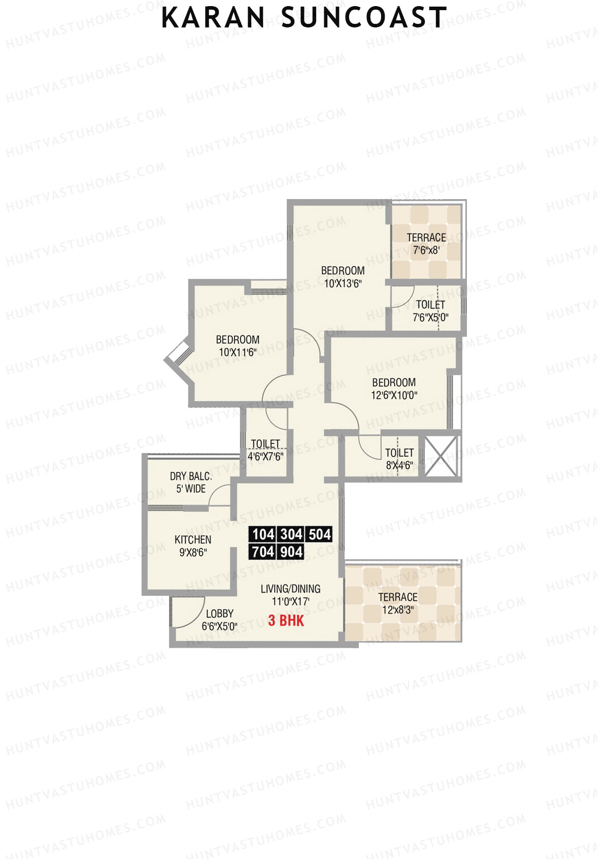 Karan Suncoast Tower B Unit 4 Floor Plan