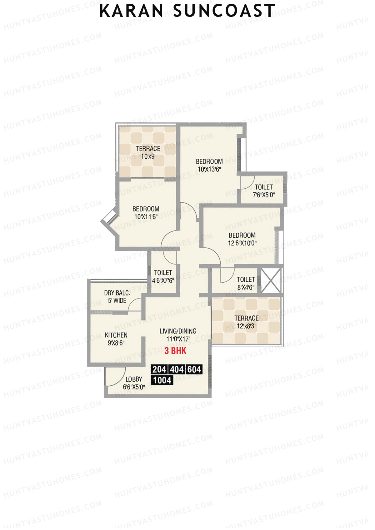 Karan Suncoast Tower B Unit 4 Floor Plan