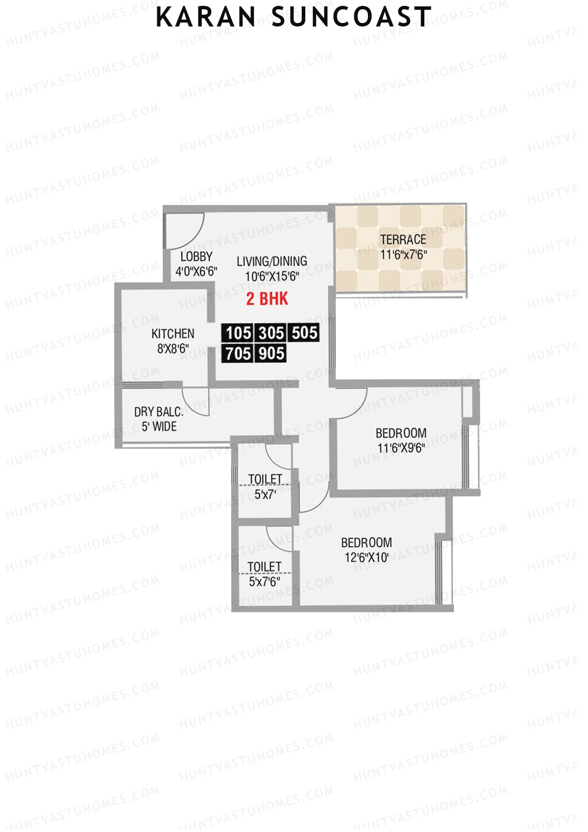 Karan Suncoast Tower B Unit 5 Floor Plan