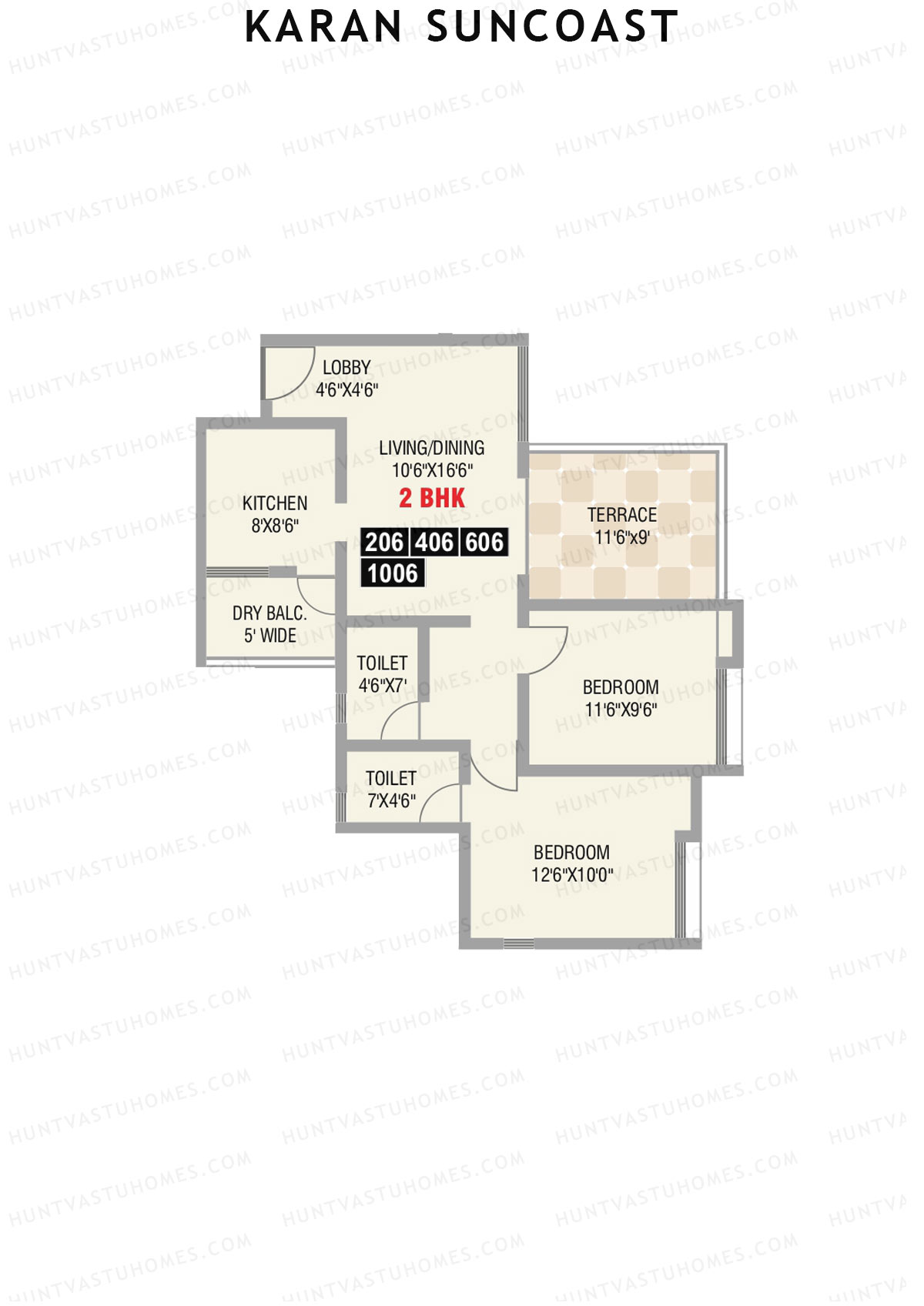 Karan Suncoast Tower B Unit 6 Floor Plan