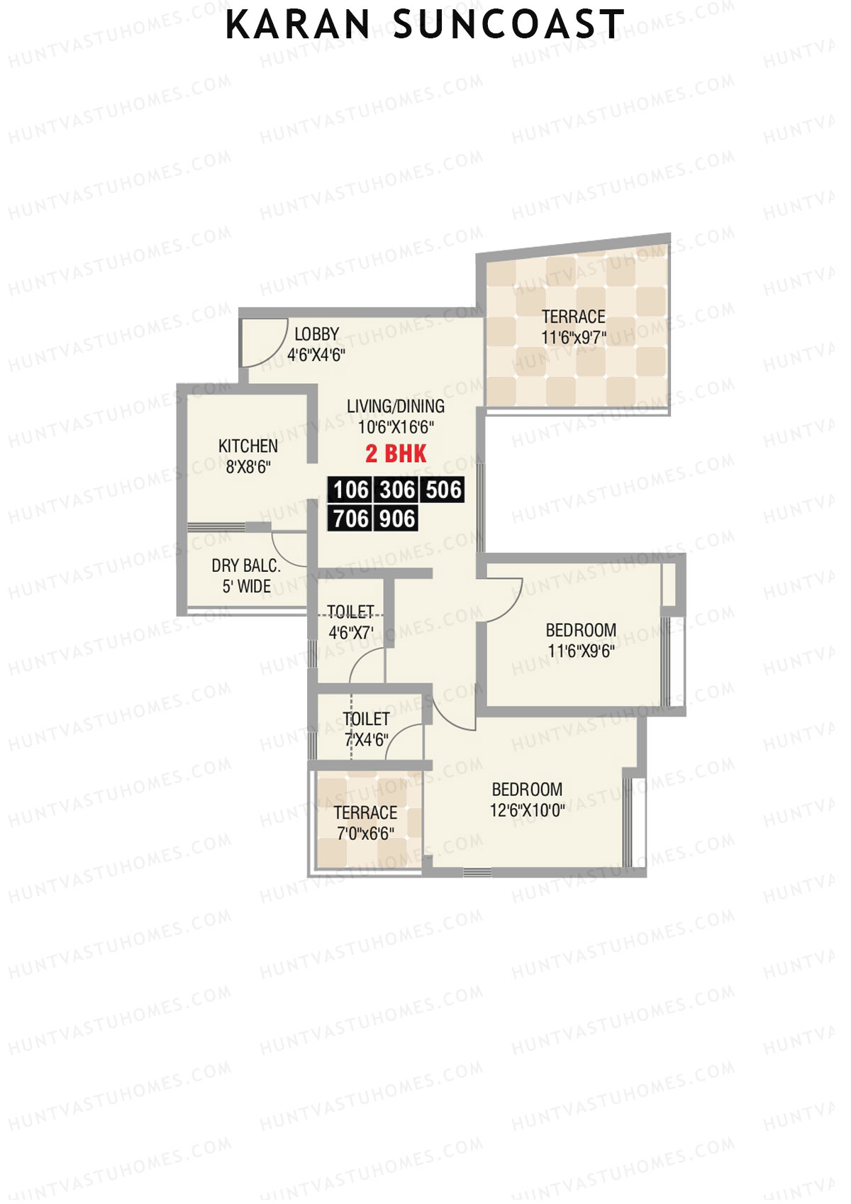 Karan Suncoast Tower B Unit 6 Floor Plan