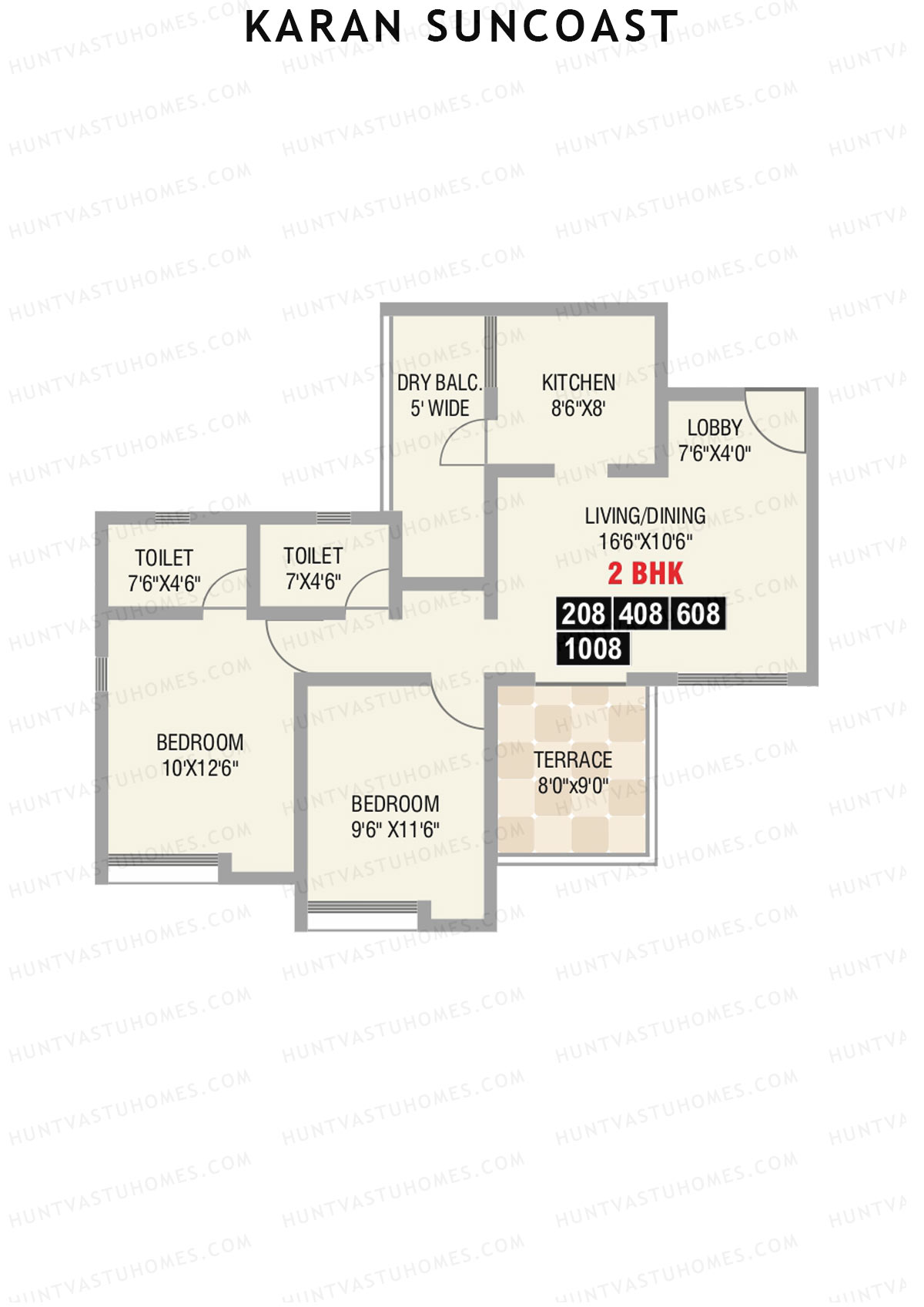 Karan Suncoast Tower B Unit 8 Floor Plan