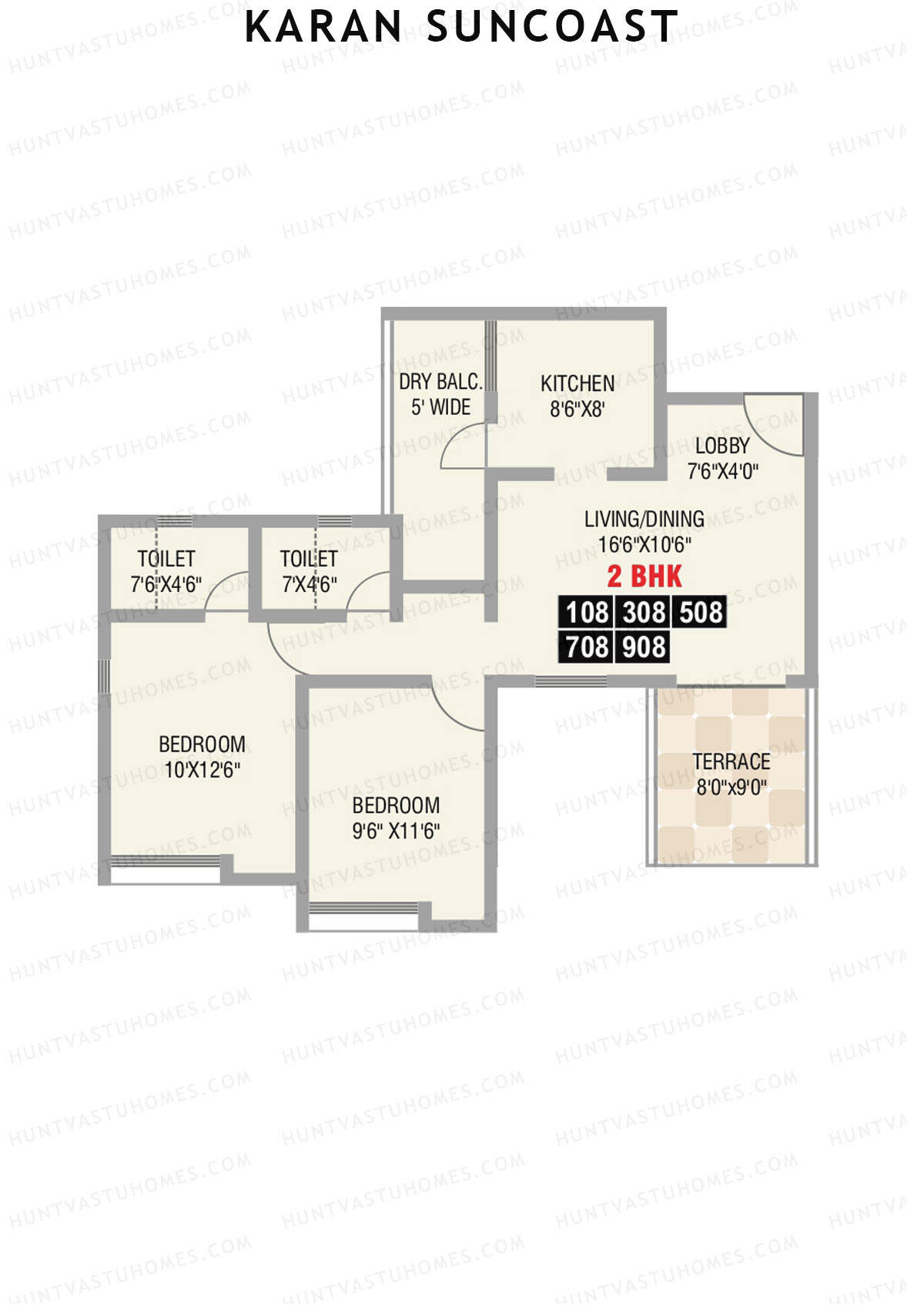Karan Suncoast Tower B Unit 8 Floor Plan
