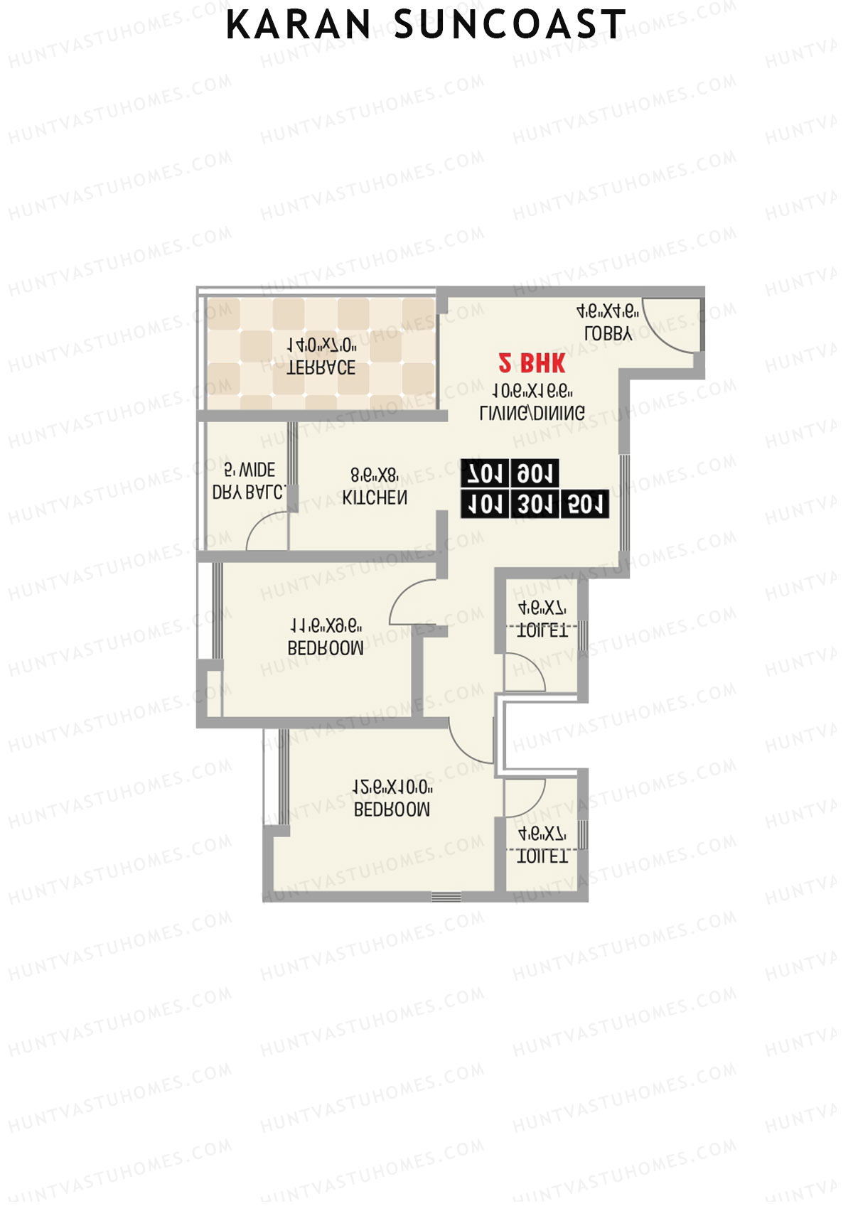 Karan Suncoast Tower B Unit 9 Floor Plan