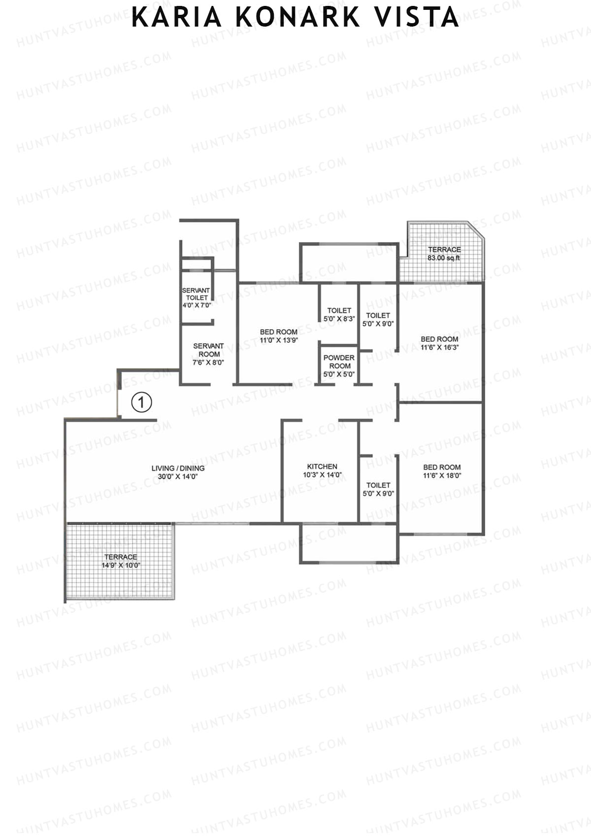 Karia Konark Vista Wing A Unit 1 Floor Plan