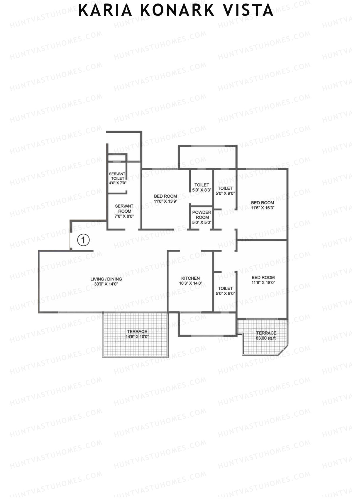 Karia Konark Vista Wing A Unit 1 Floor Plan