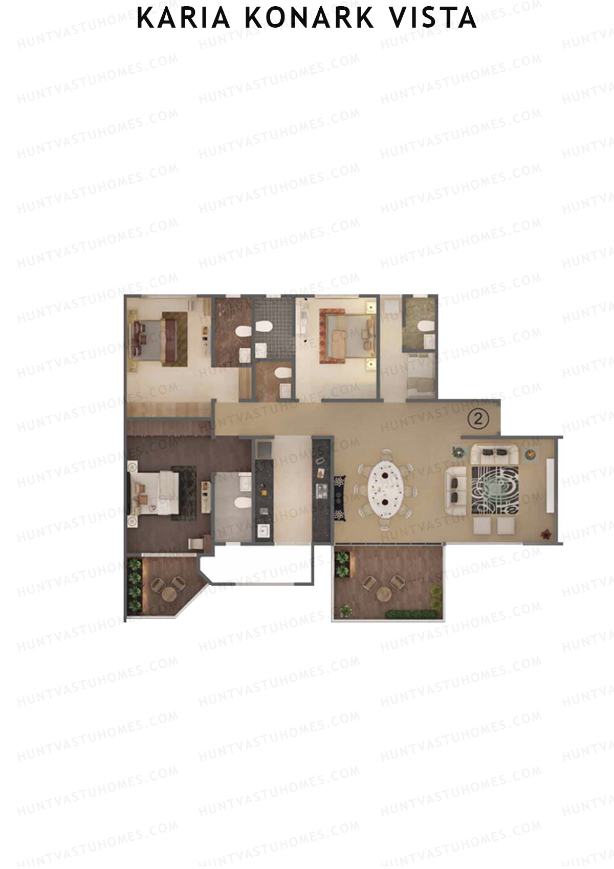 Karia Konark Vista Wing A Unit 2 Floor Plan