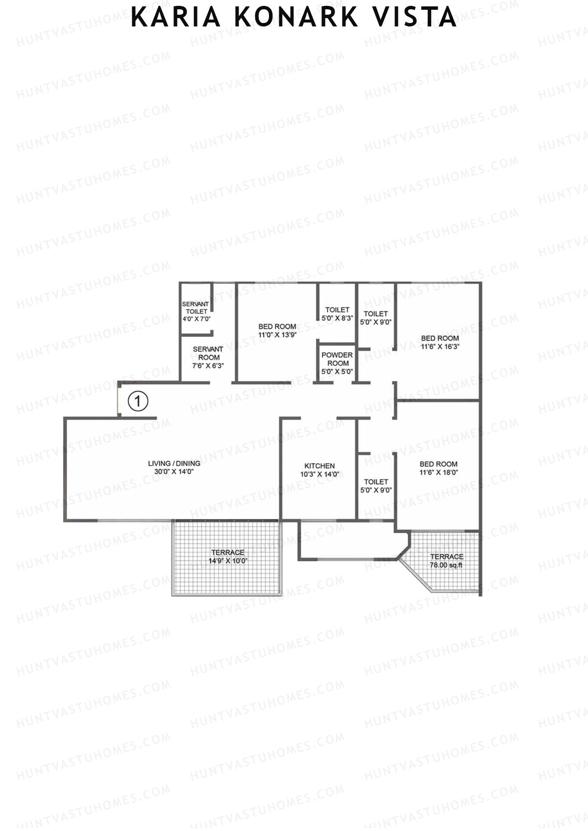 Karia Konark Vista Wing B Unit 1 Floor Plan