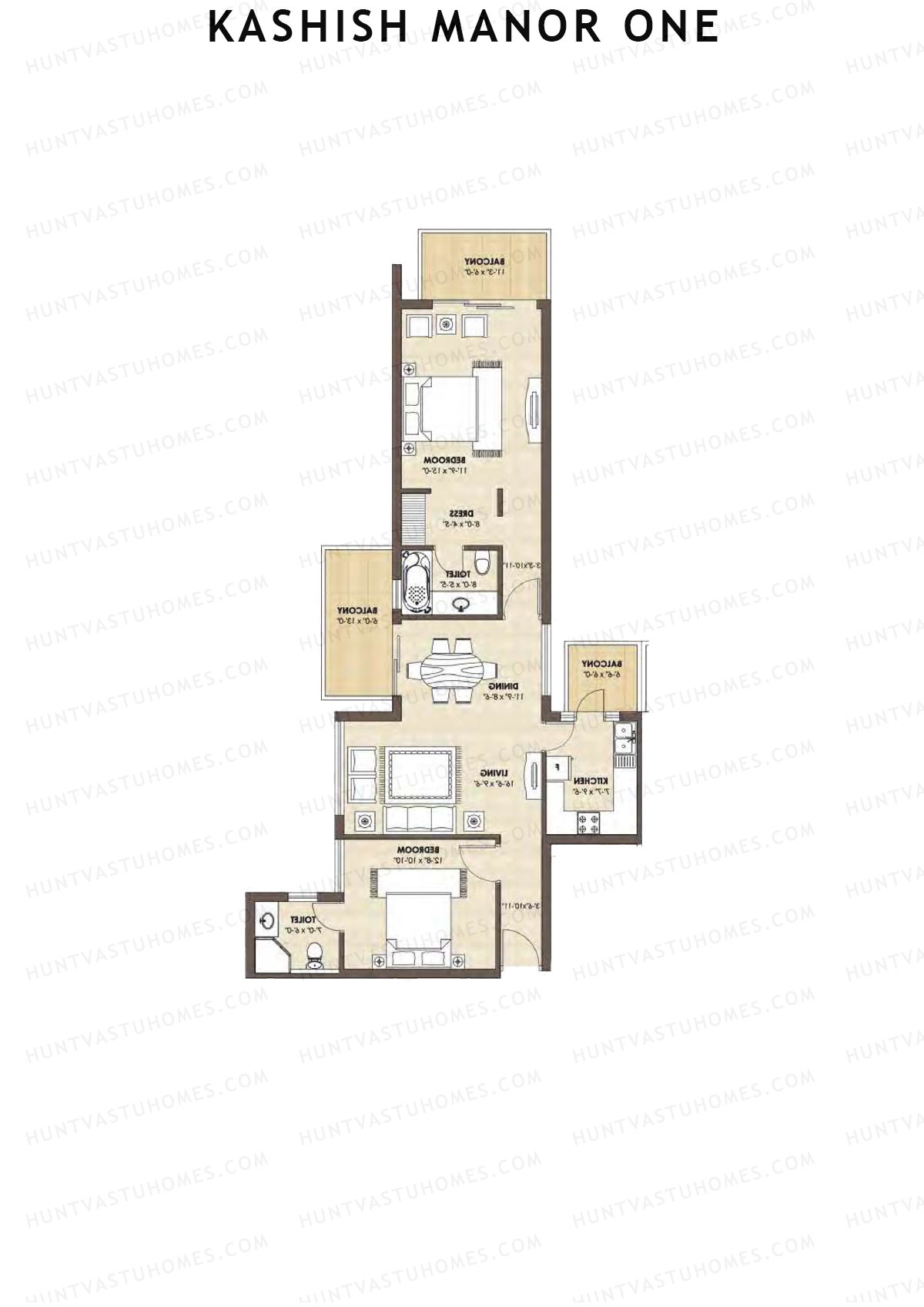 Kashish Manor One Block B3 Unit D Floor Plan