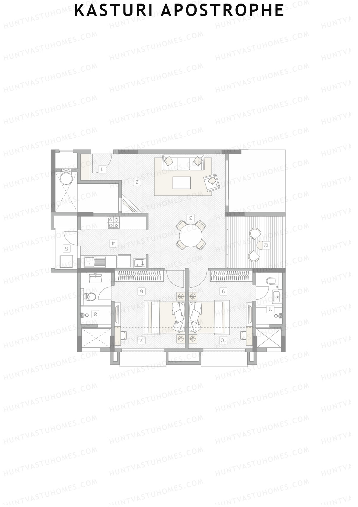 Kasturi Apostrophe Tower B Unit 3 Floor Plan