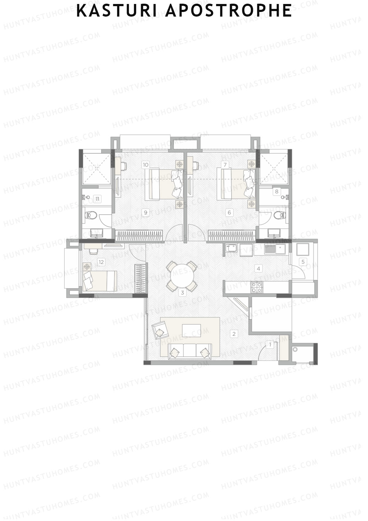 Kasturi Apostrophe Tower D Unit 1 Floor Plan