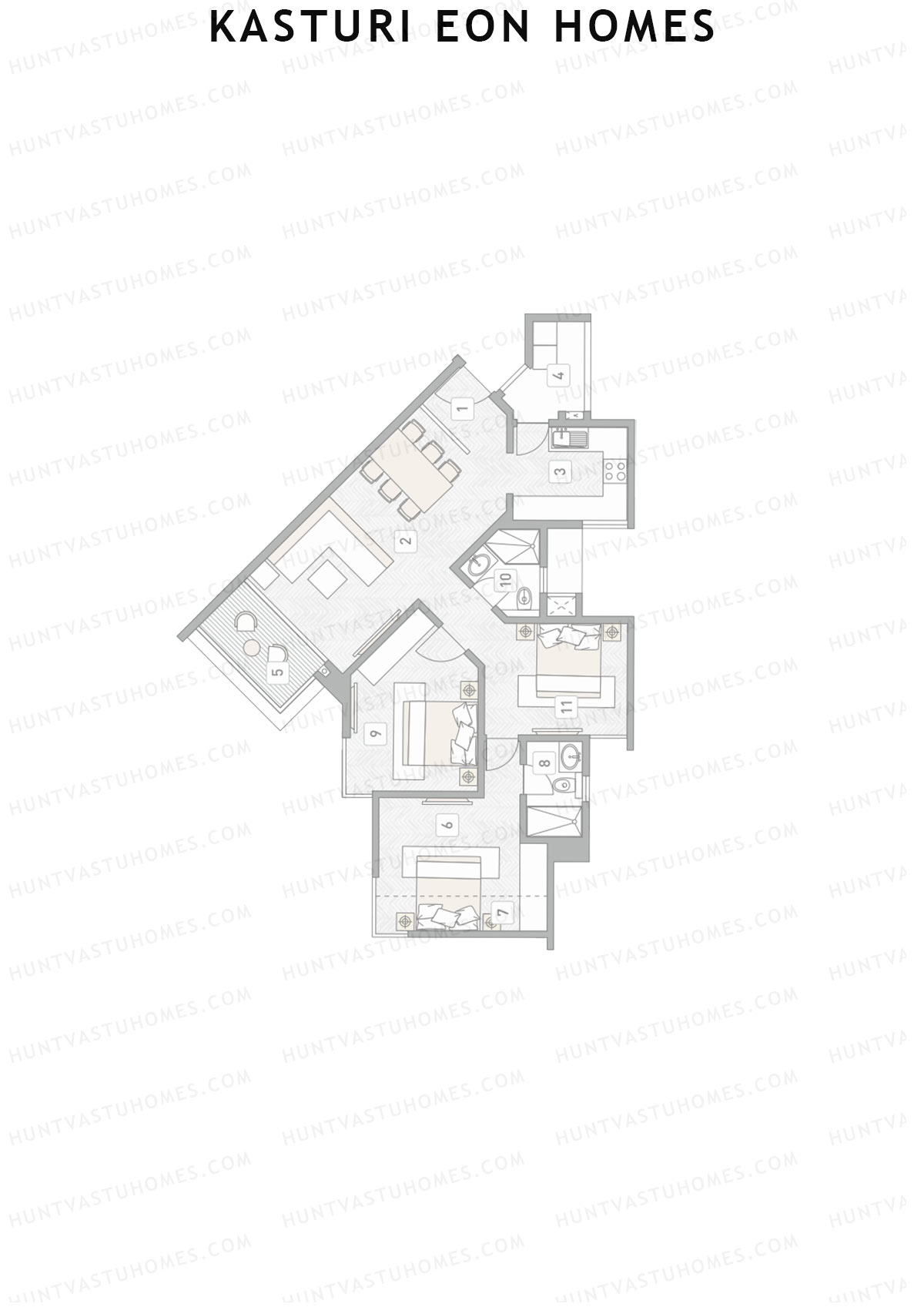 Kasturi Eon Homes Tower A1 Unit 3 Floor Plan