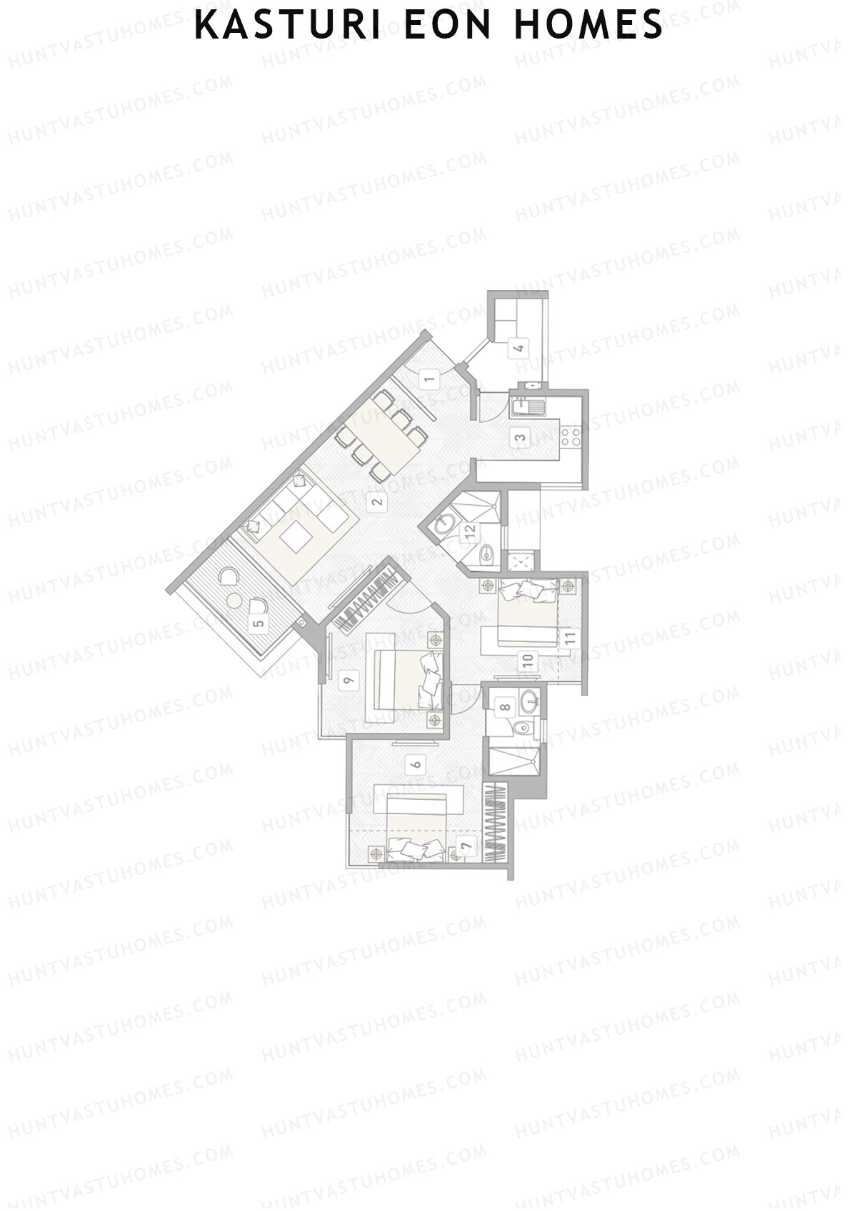 Kasturi Eon Homes Tower B2 Unit 1 Floor Plan