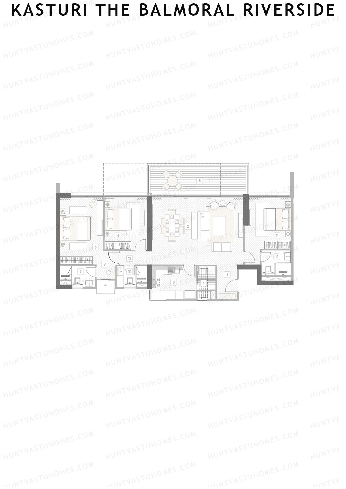 Kasturi The Balmoral Riverside Tower A Unit 2 Floor Plan