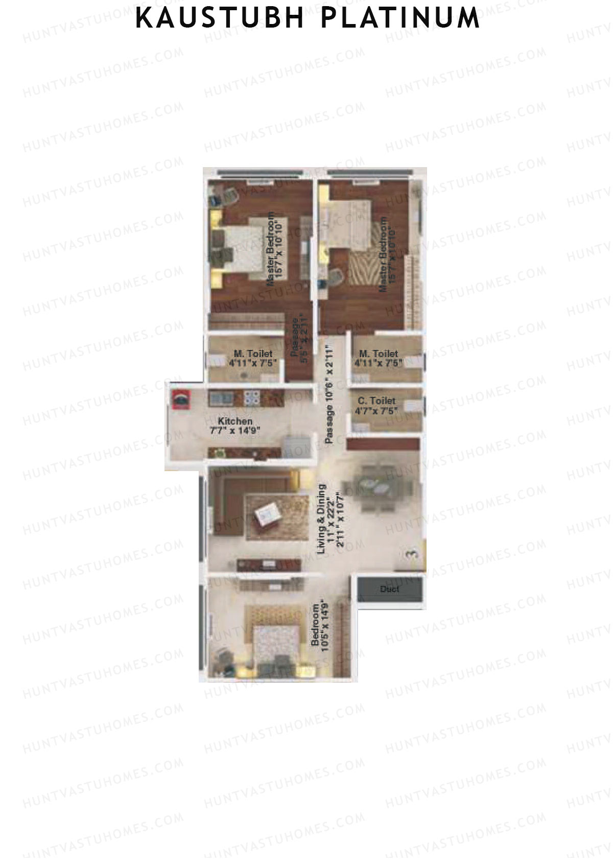 Kaustubh Platinum Wing A Unit 3 Floor Plan