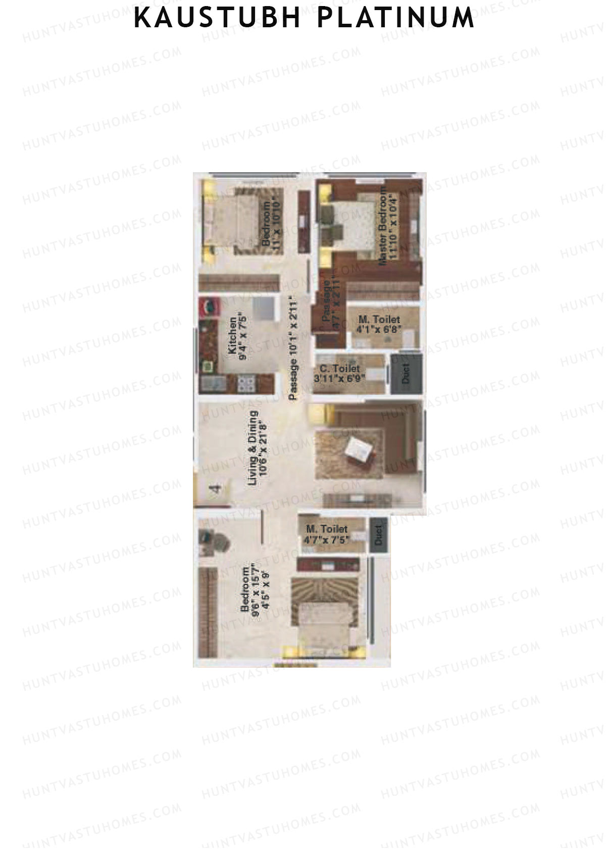 Kaustubh Platinum Wing A Unit 4 Floor Plan