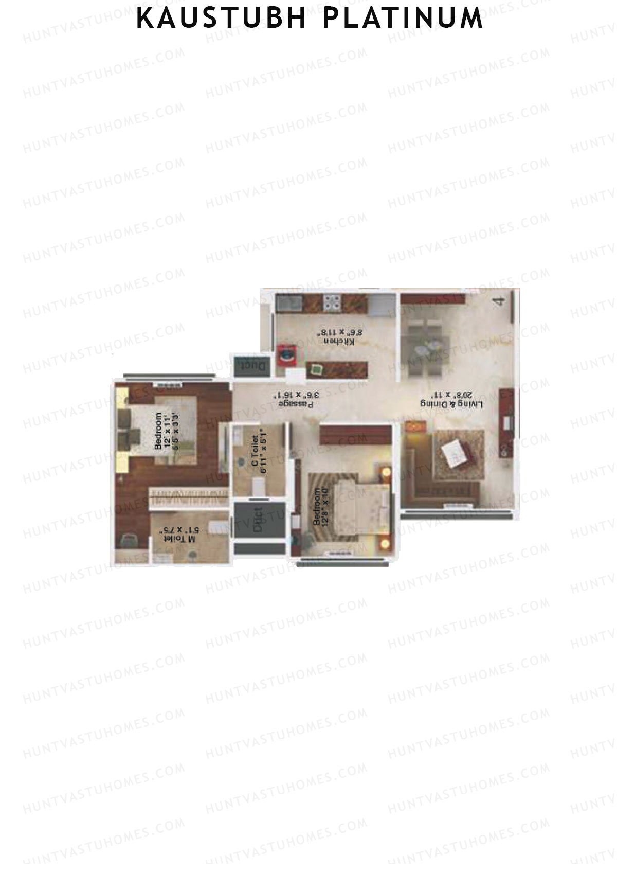 Kaustubh Platinum Wing B Unit 4 Floor Plan
