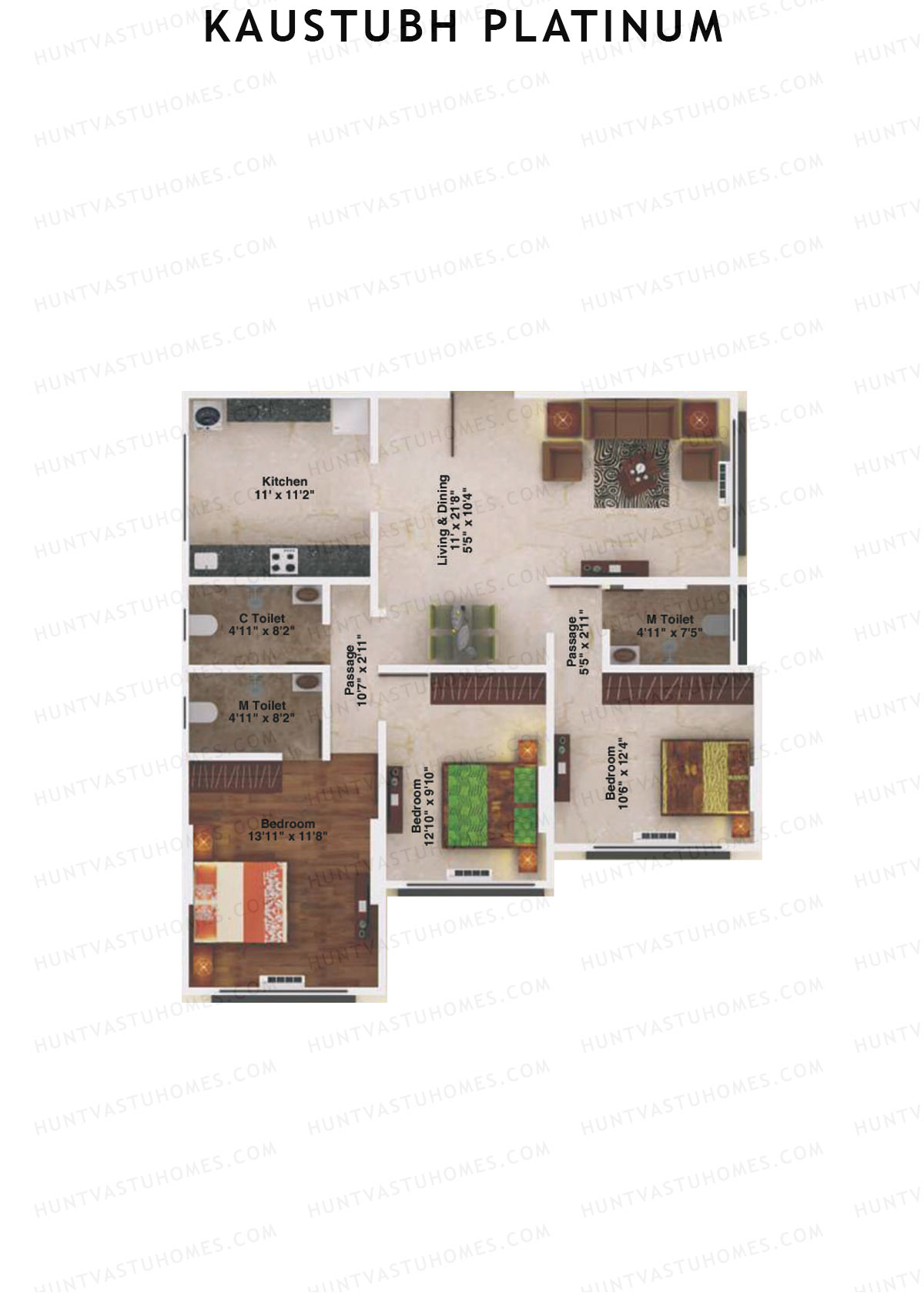 Kaustubh Platinum Wing C Unit 1 Floor Plan