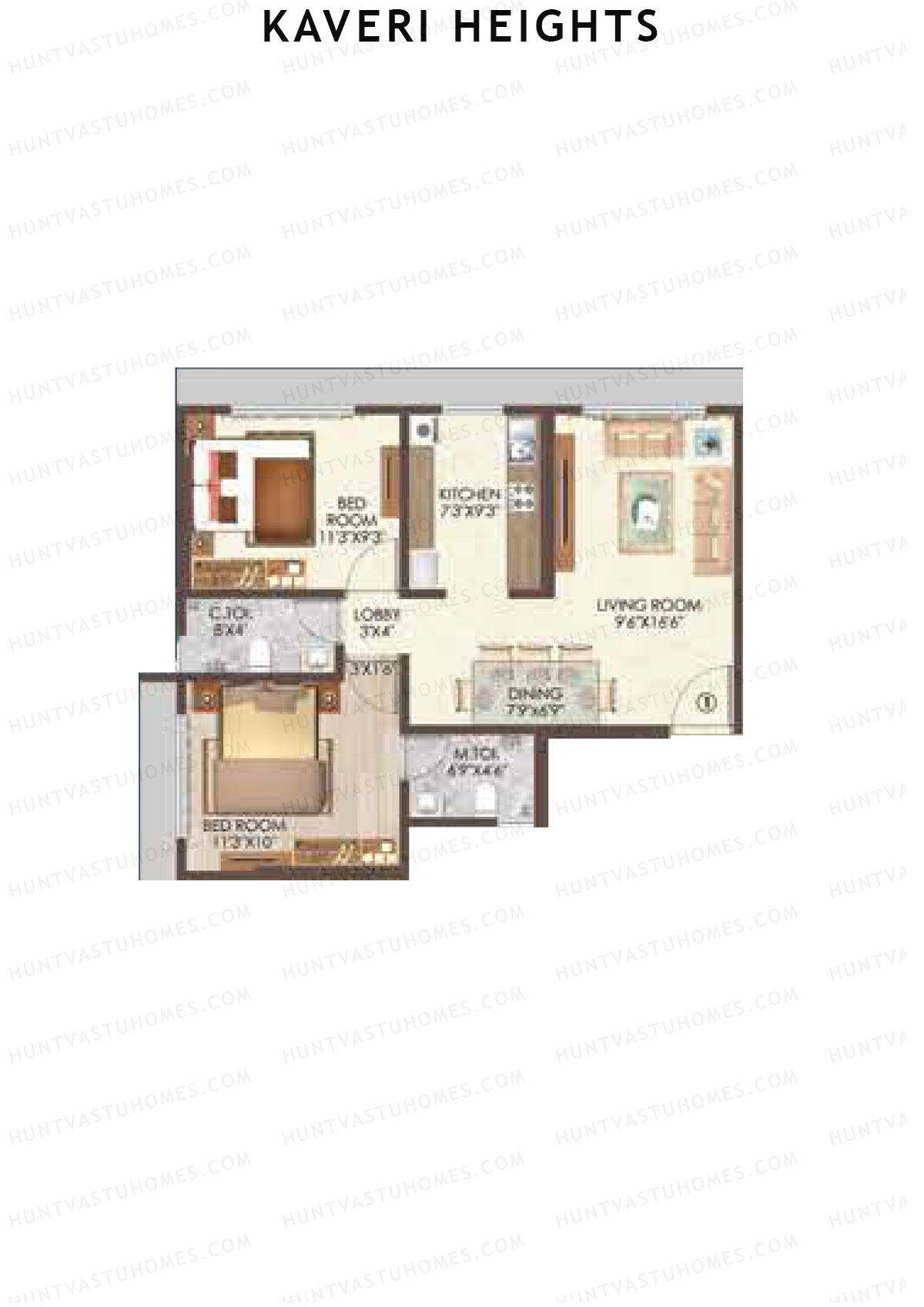 Kaveri Heights Wing A Unit 1 Floor Plan