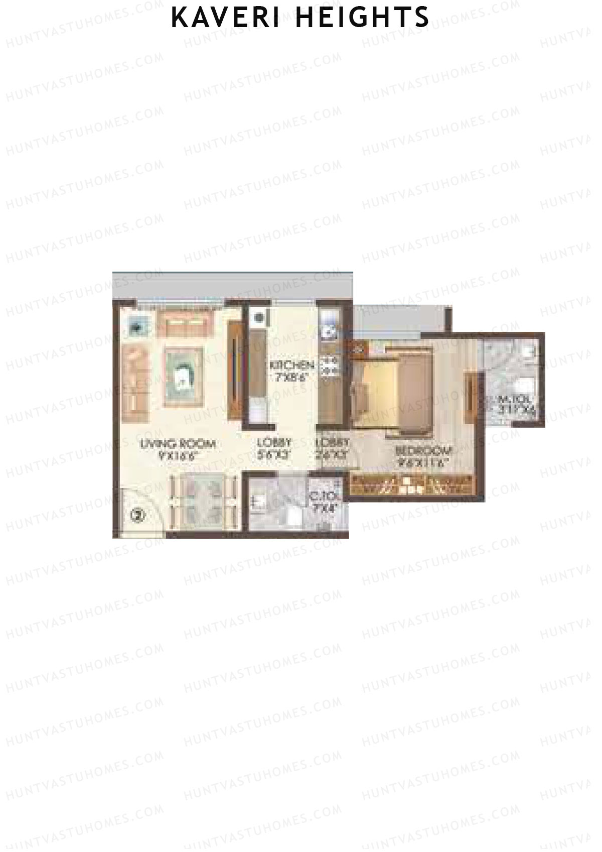 Kaveri Heights Wing A Unit 2 Floor Plan
