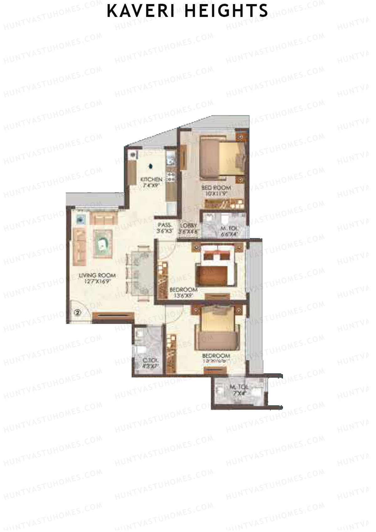 Kaveri Heights Wing B Unit 2 Floor Plan