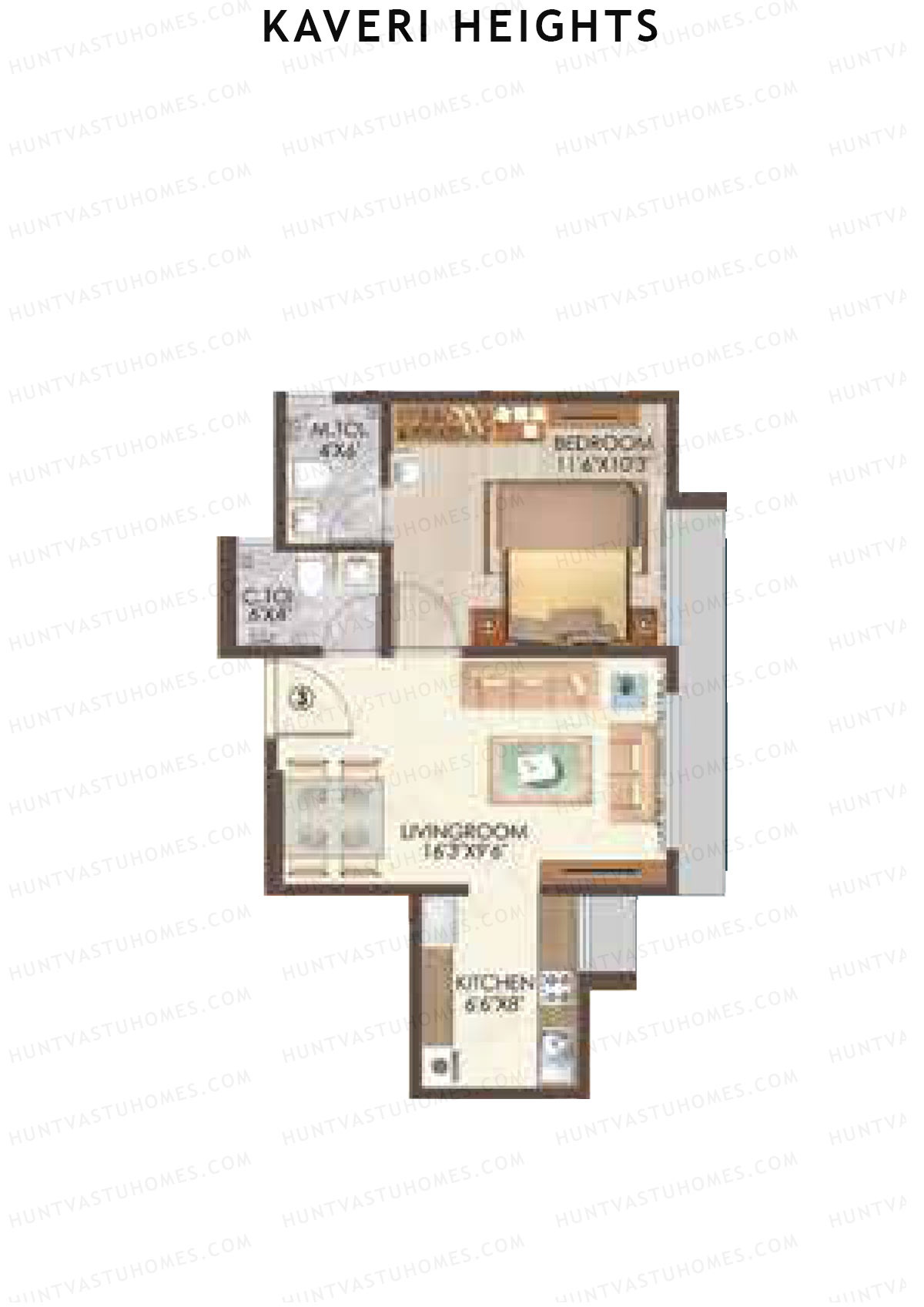 Kaveri Heights Wing B Unit 3 Floor Plan