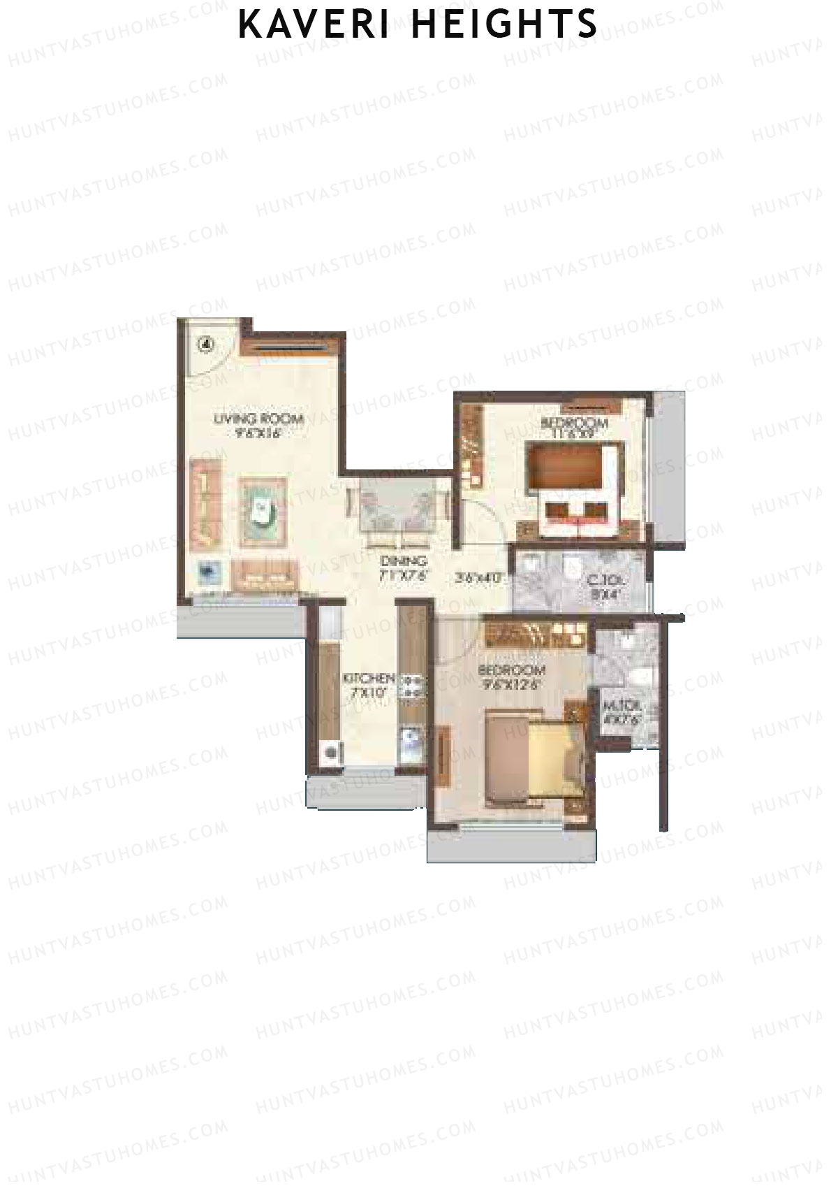 Kaveri Heights Wing B Unit 4 Floor Plan