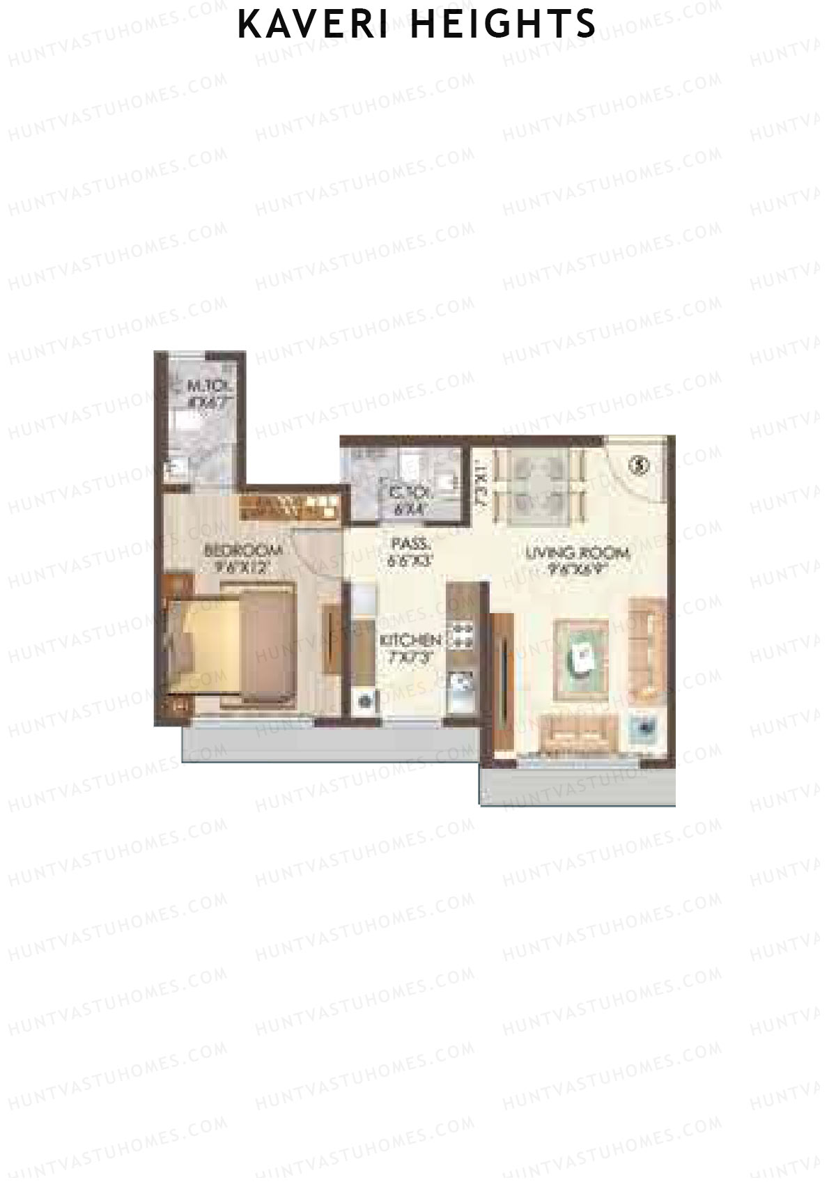Kaveri Heights Wing B Unit 5 Floor Plan