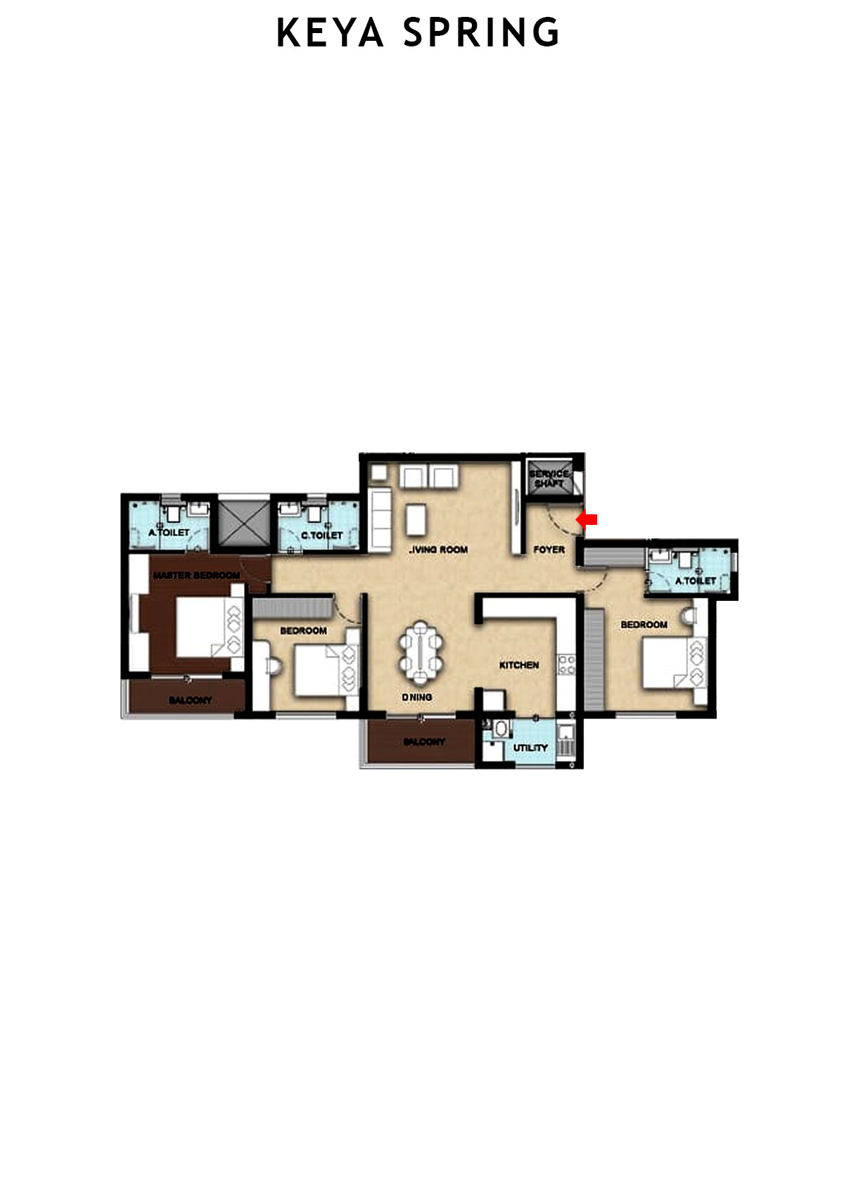Keya Spring Tower B Unit 1 Floor Plan