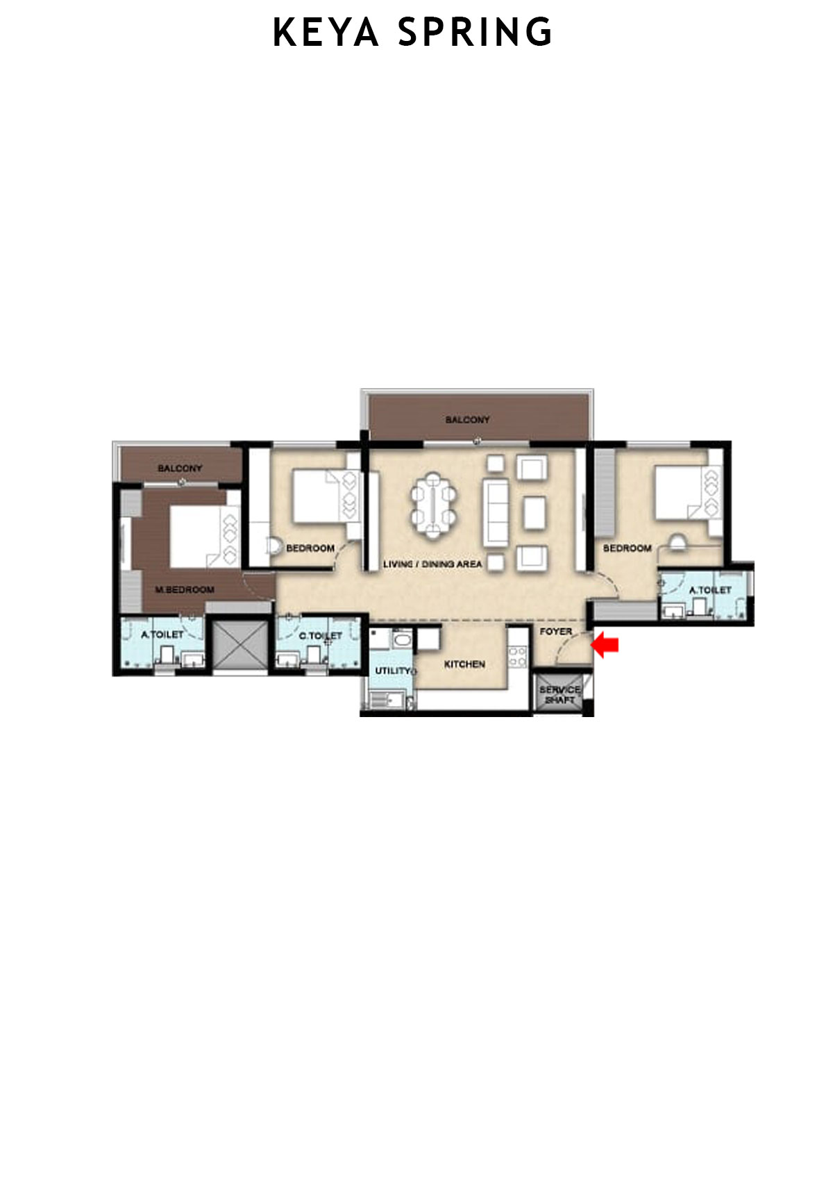 Keya Spring Tower B Unit 2 Floor Plan