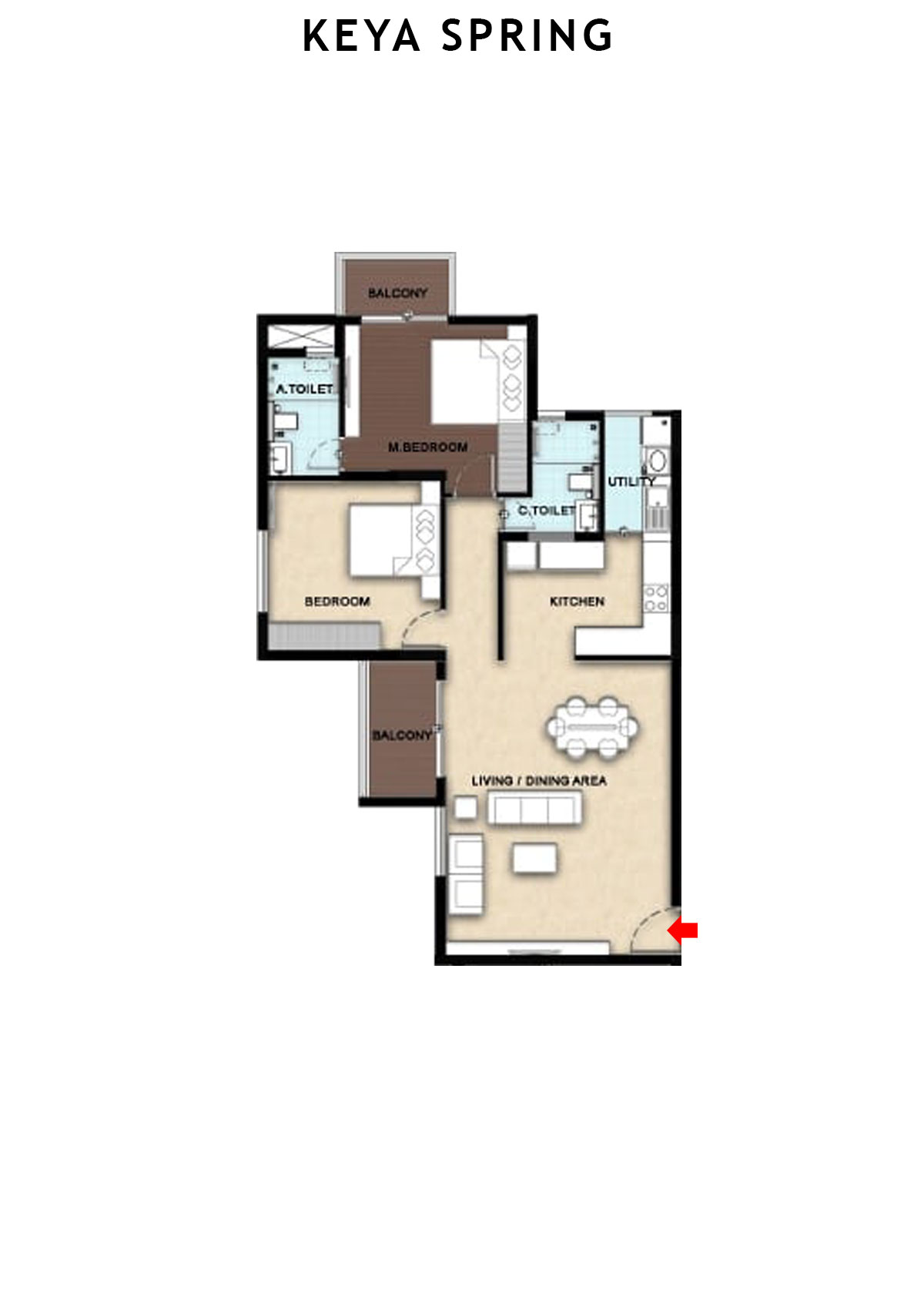 Keya Spring Tower B Unit 3 Floor Plan