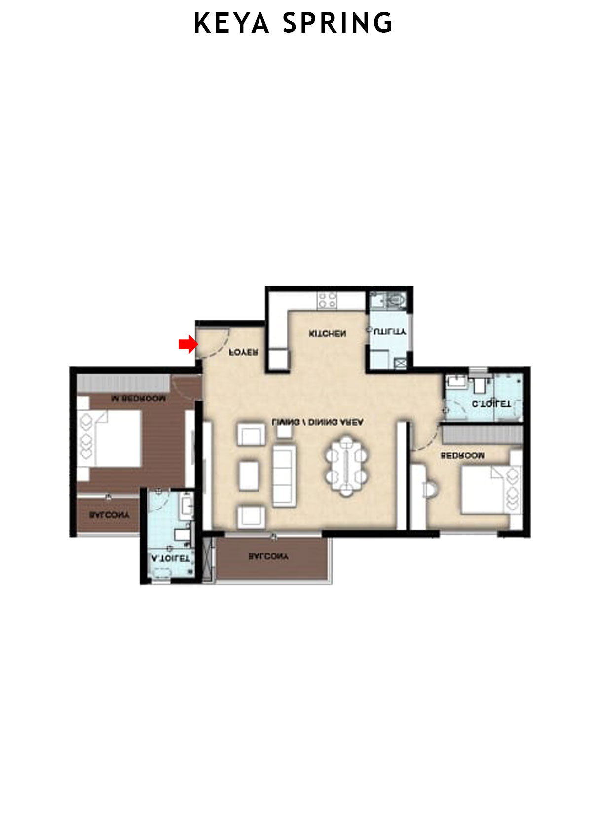 Keya Spring Tower B Unit 6 Floor Plan
