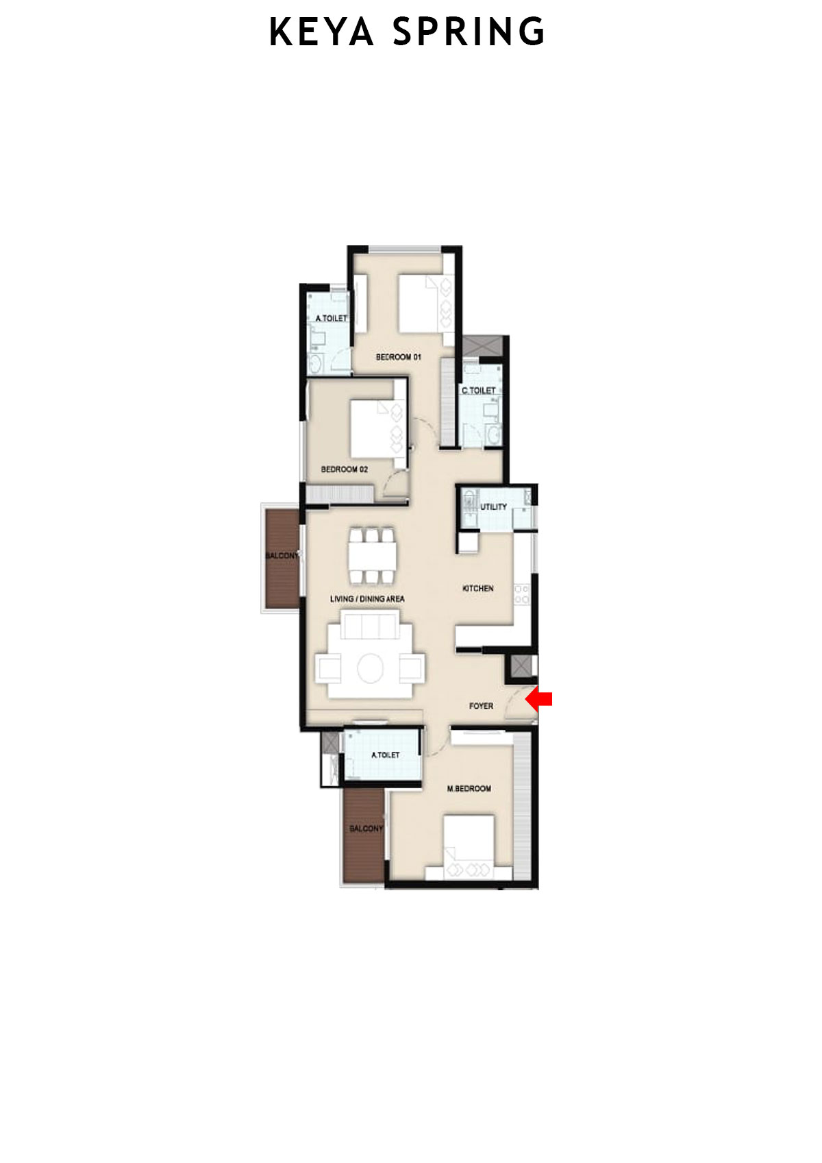 Keya Spring Tower C Unit 1 Floor Plan