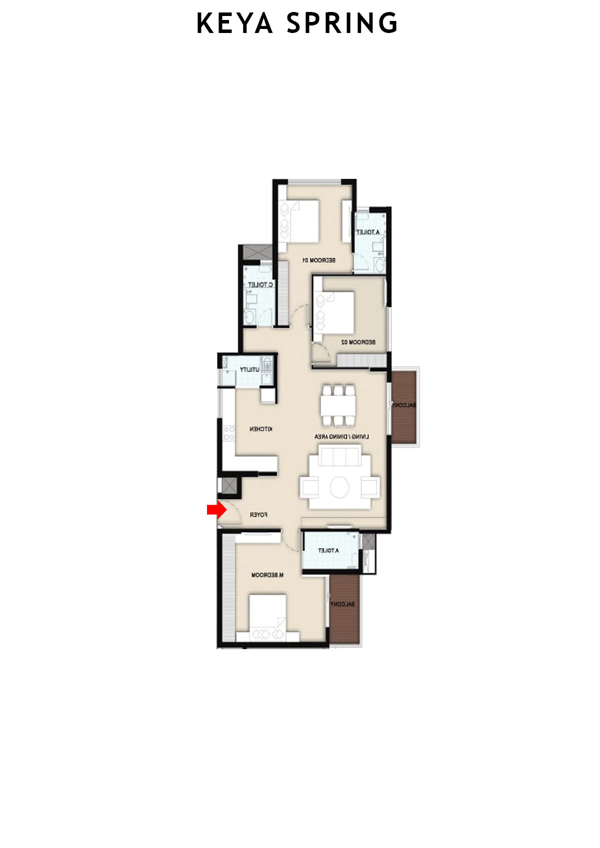 Keya Spring Tower C Unit 2 Floor Plan
