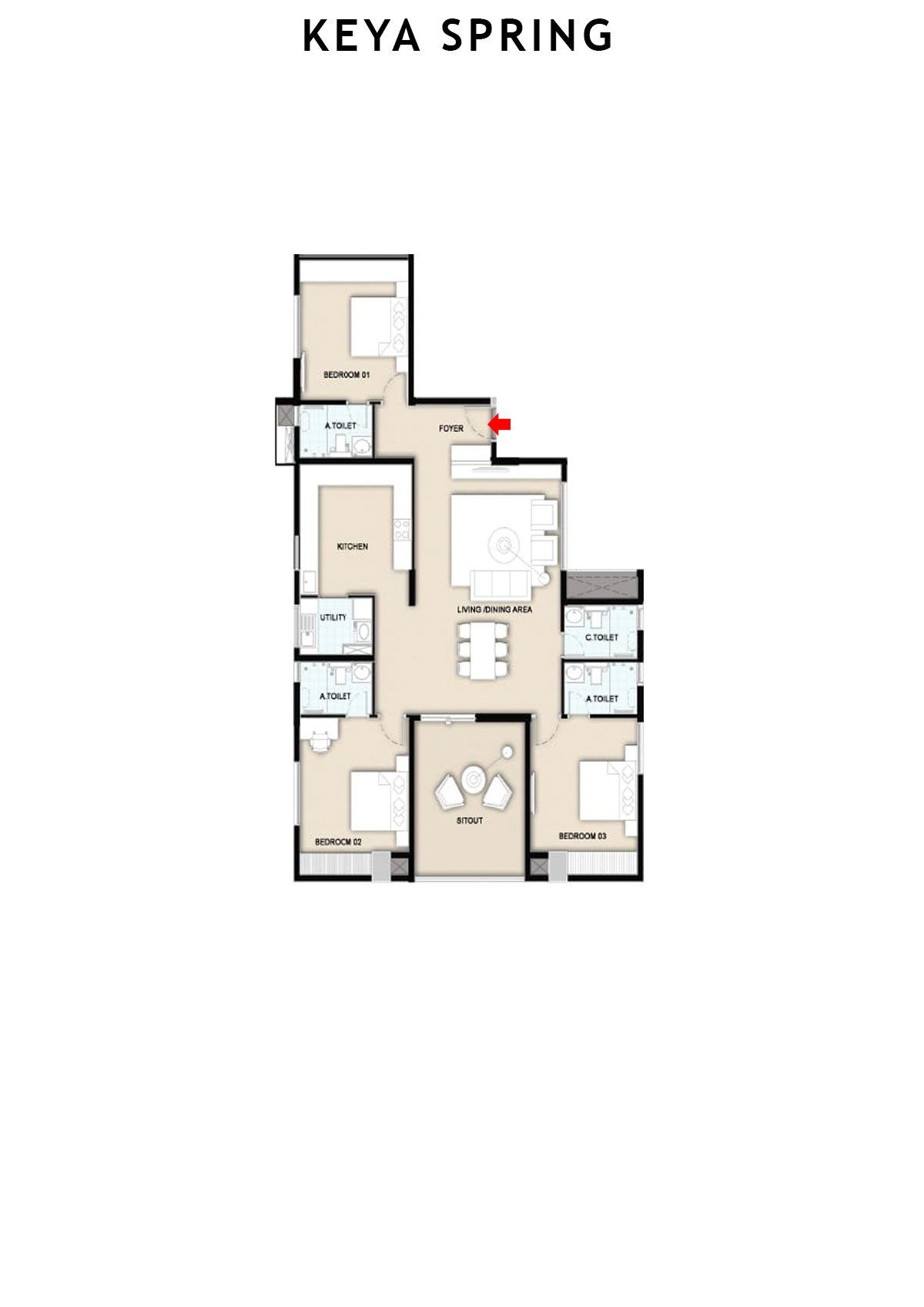Keya Spring Tower C Unit 3 Floor Plan
