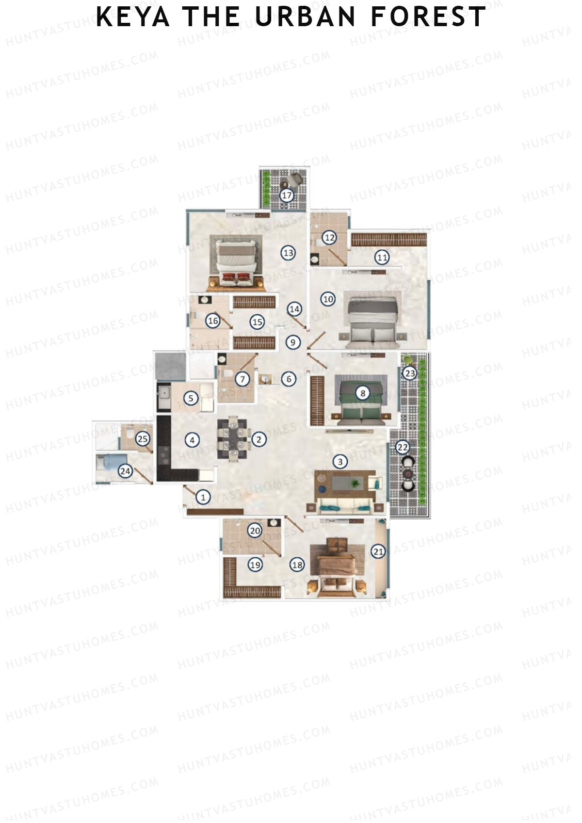 Keya The Urban Forest Tower B Unit 4 Floor Plan