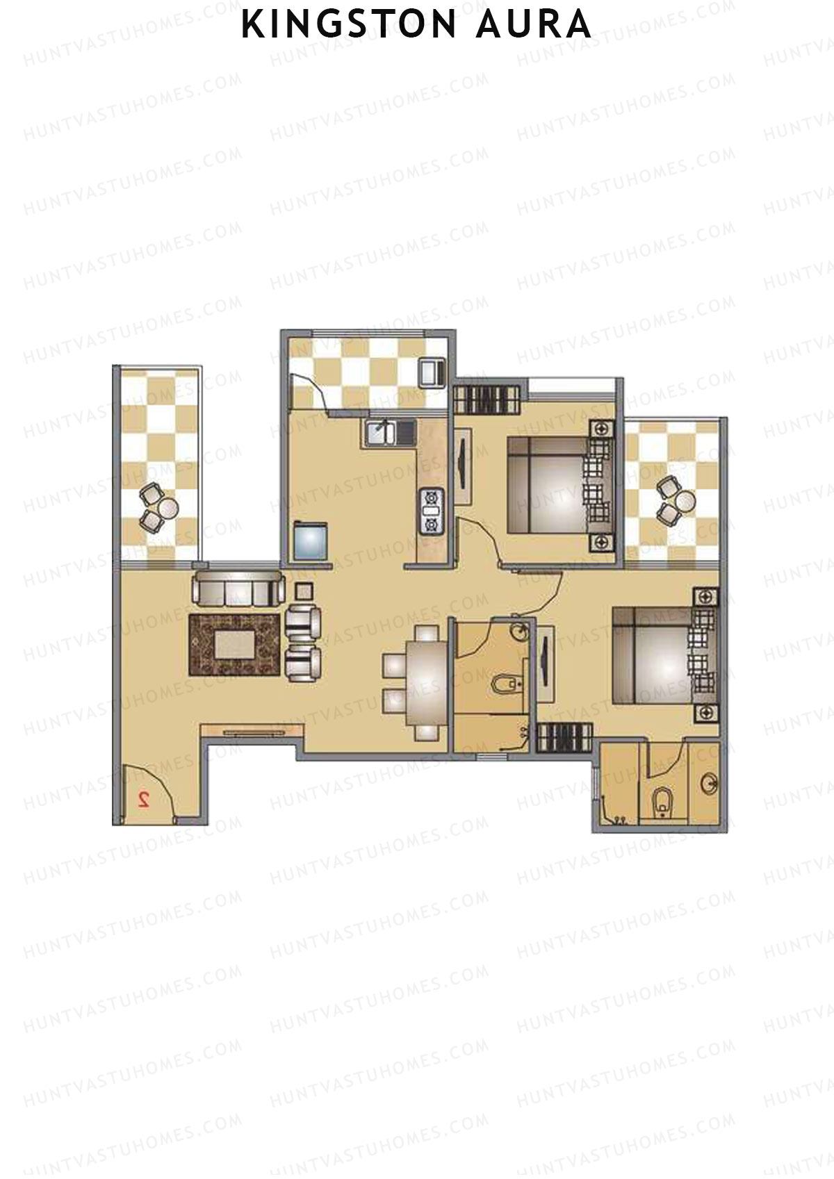 Kingston Aura Wing A Unit 4  Floor Plan
