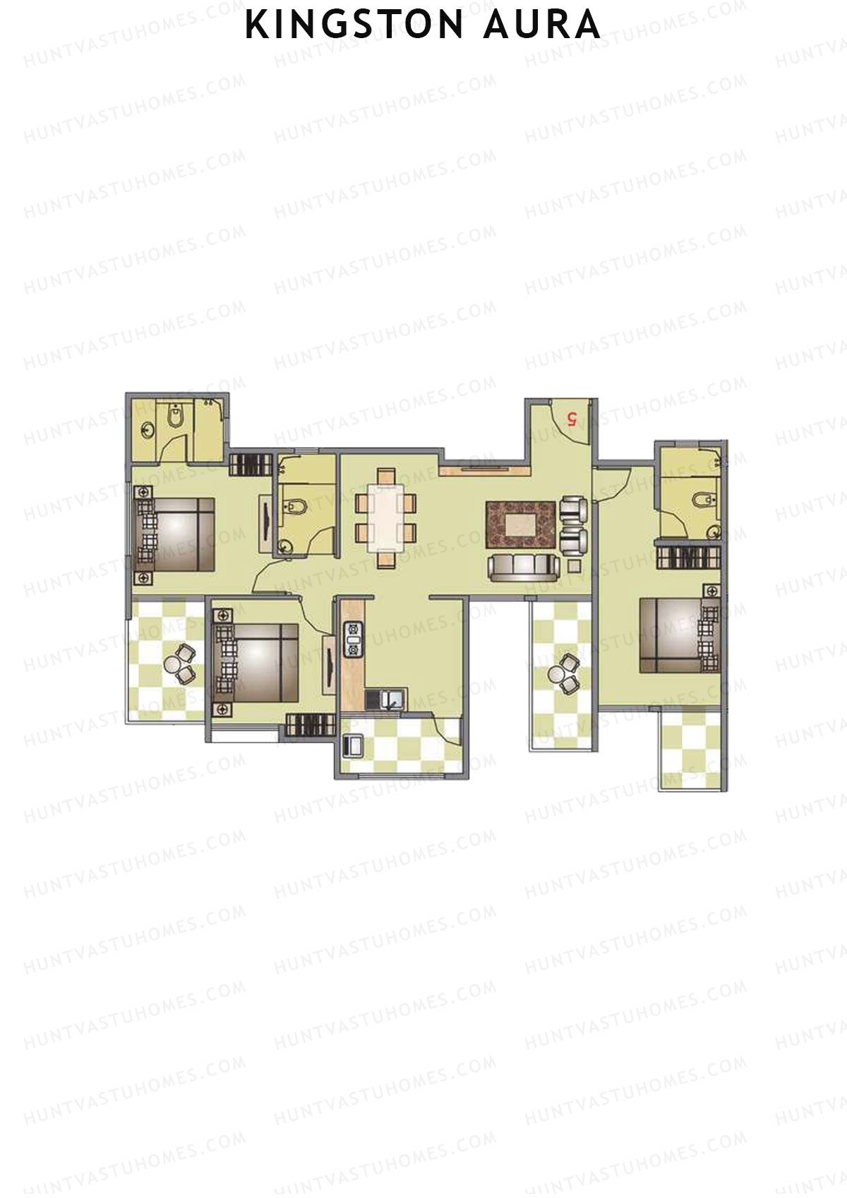Kingston Aura Wing B Unit 6 1 Floor Plan