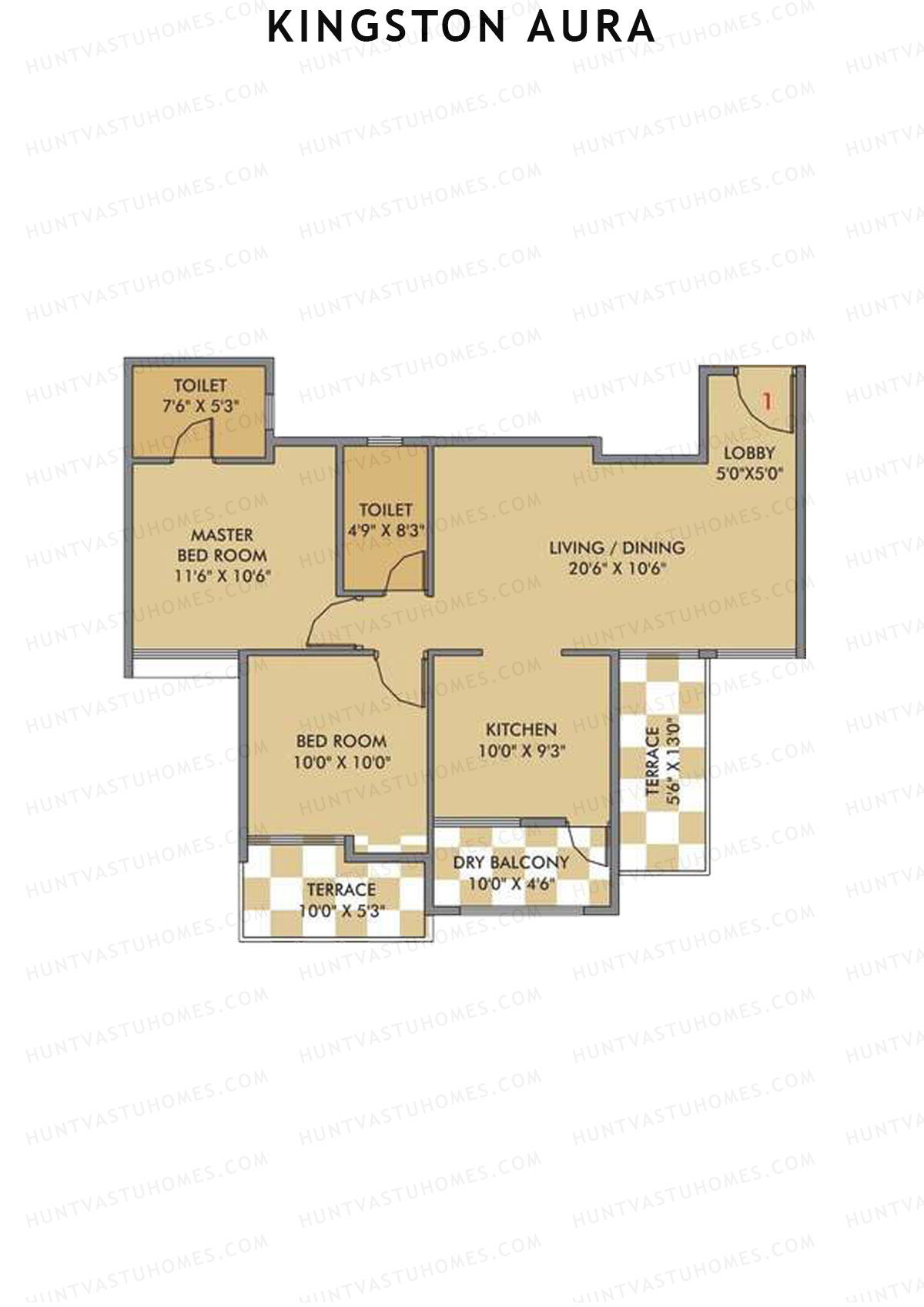 Kingston Aura Wing C Unit 2  Floor Plan