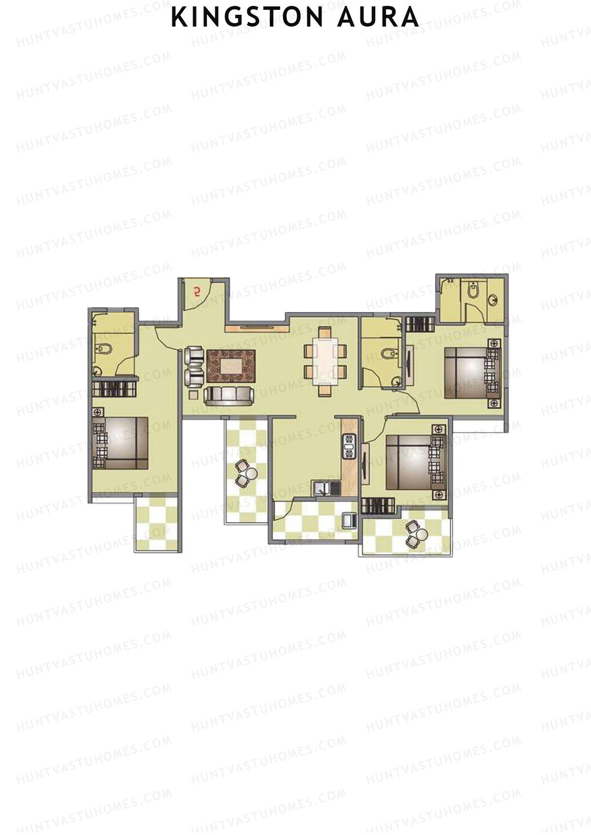 Kingston Aura Wing C Unit 6  Floor Plan