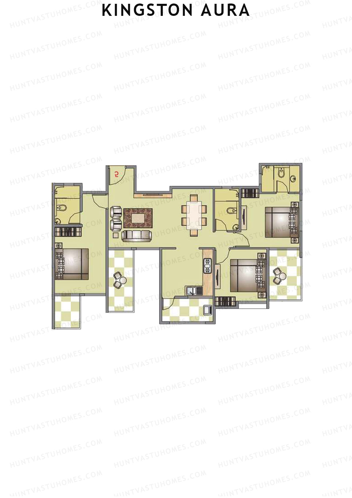 Kingston Aura Wing C Unit 6  Floor Plan