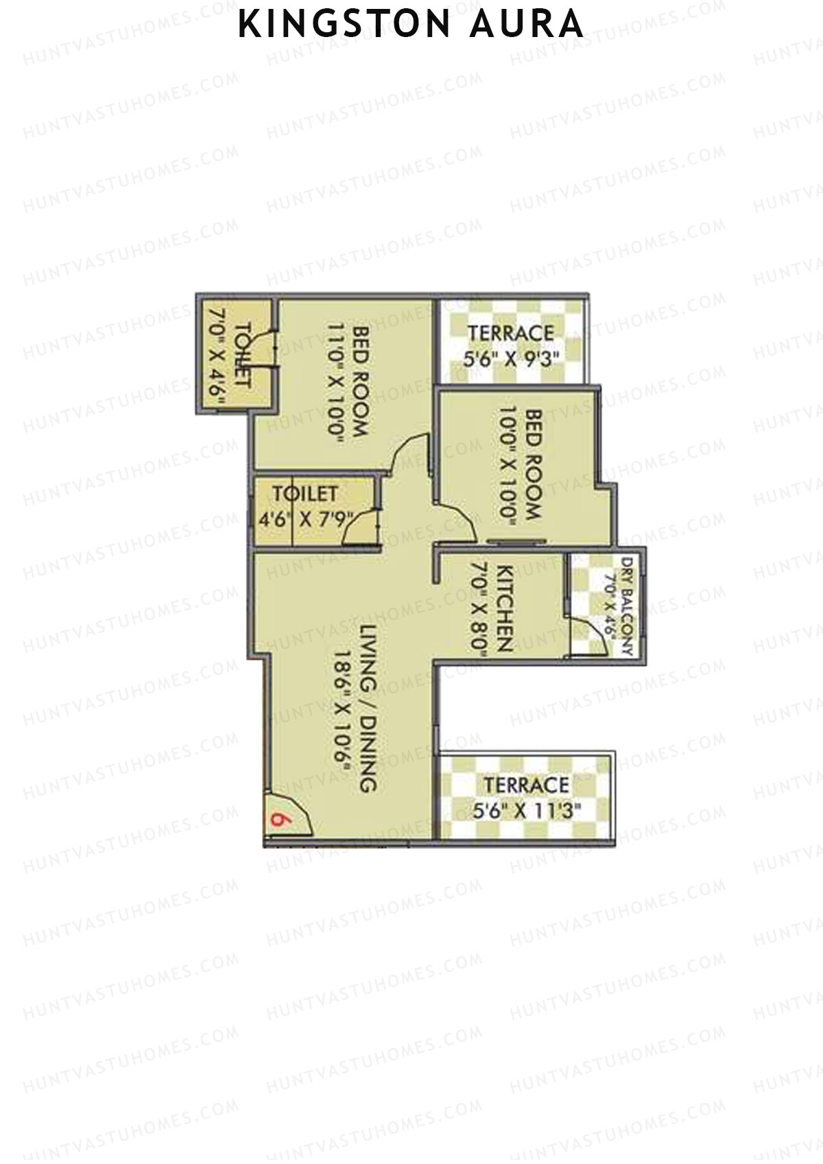 Kingston Aura Wing D Unit 10  Floor Plan