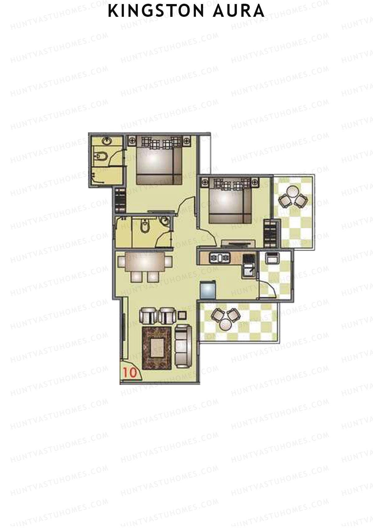Kingston Aura Wing D Unit 10  Floor Plan