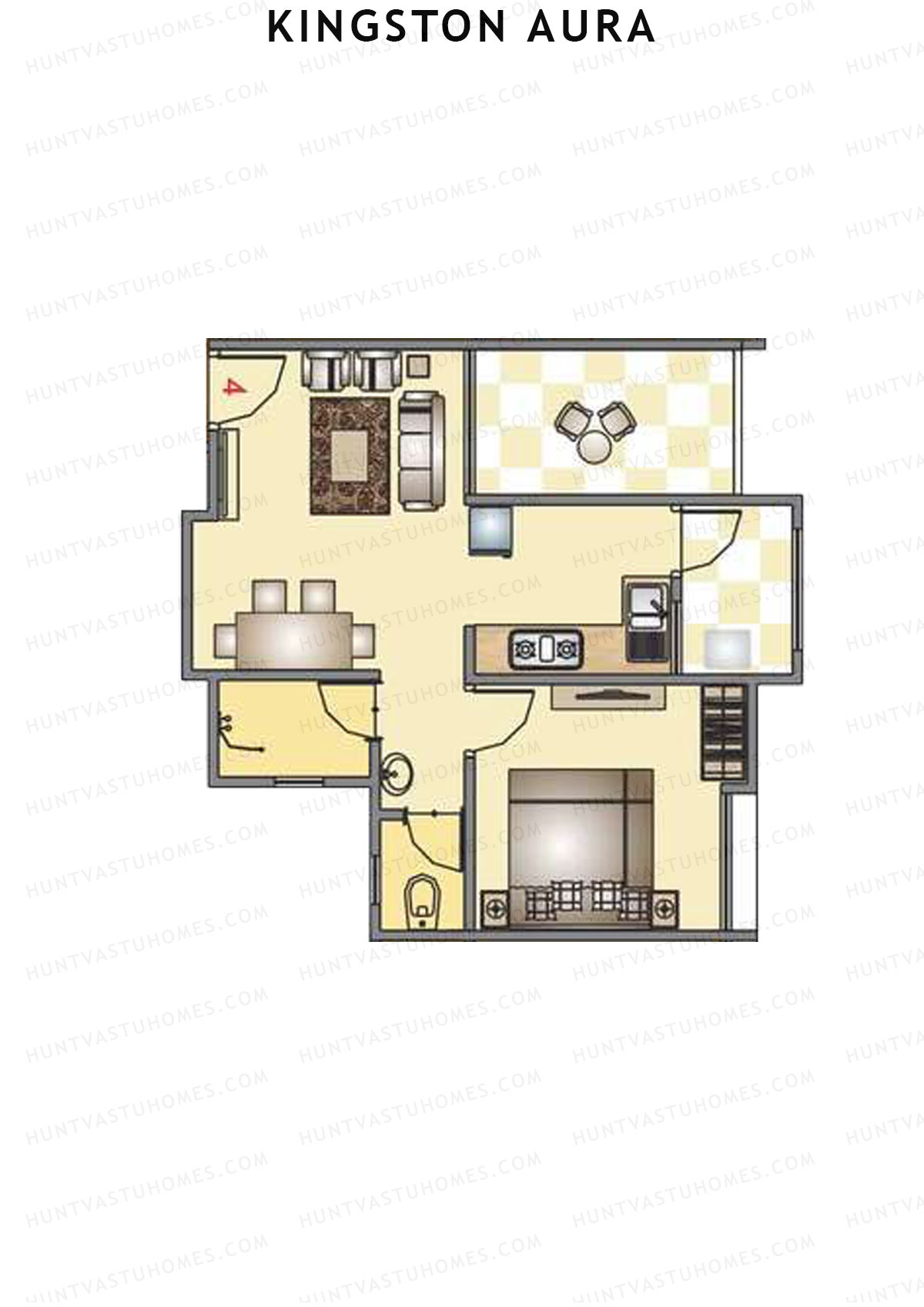 Kingston Aura Wing D Unit 1  Floor Plan