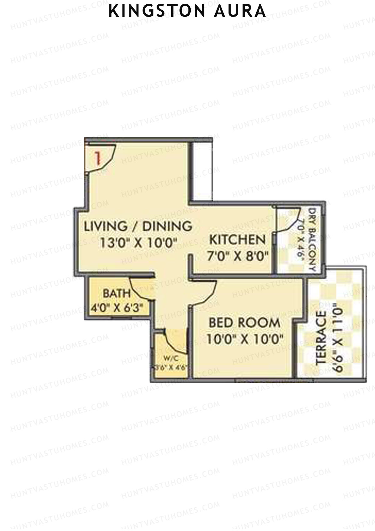 Kingston Aura Wing D Unit 1  Floor Plan